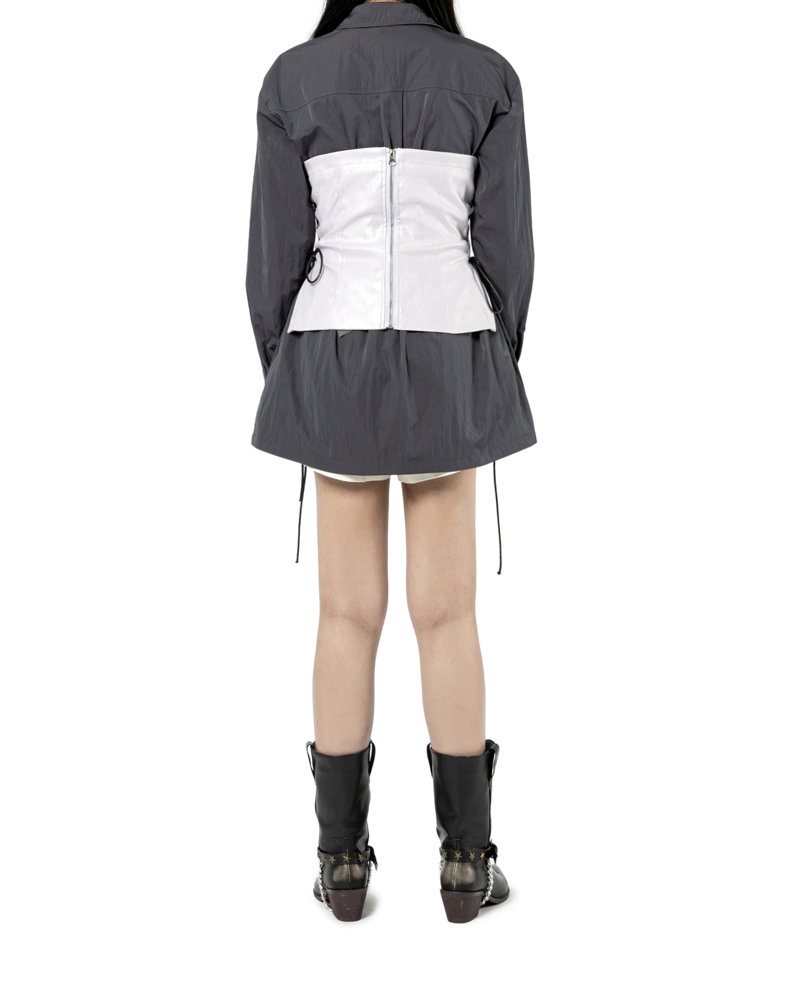 Lace-Up Corset Blouse