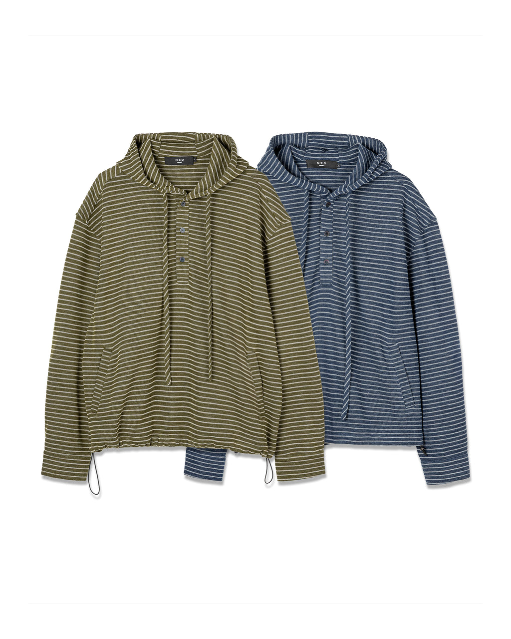 Textured Micro-Stripe Hoodie