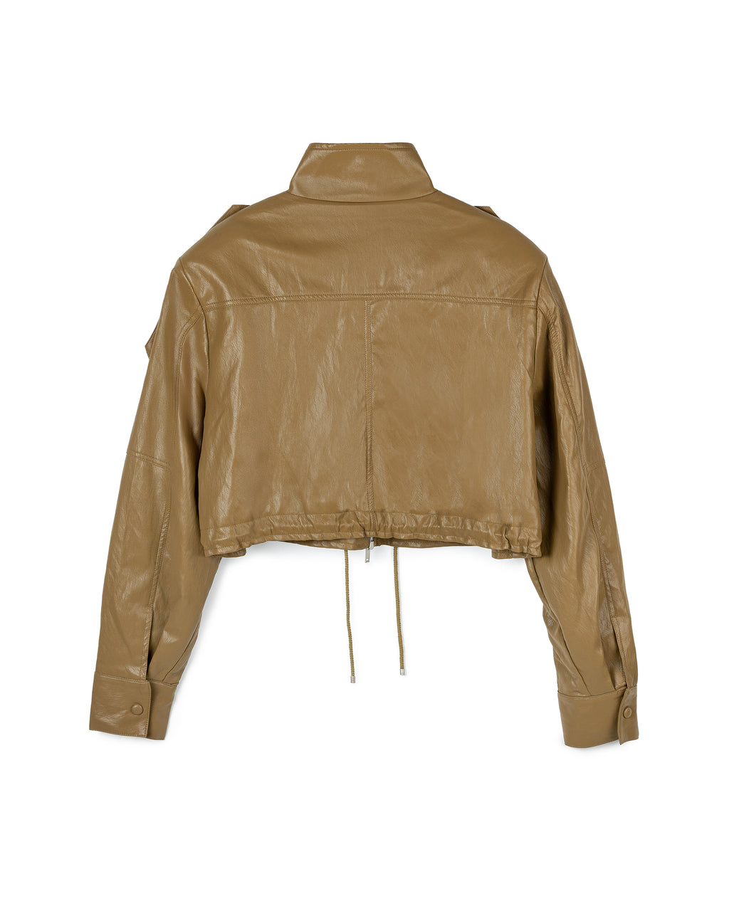Distressed Faux-Leather Biker Jacket