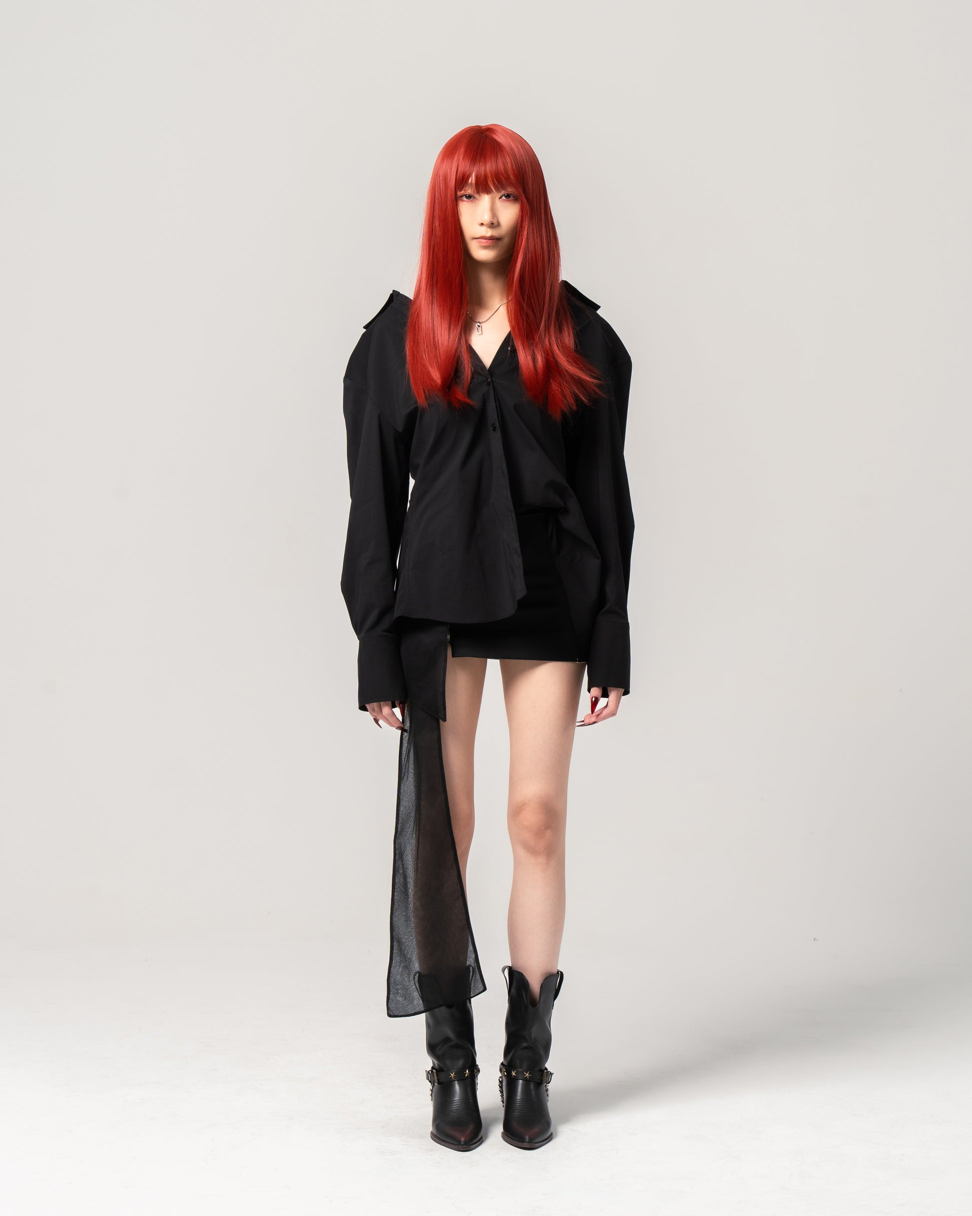 N E O CH.1 Mini Skirt with Mesh Band