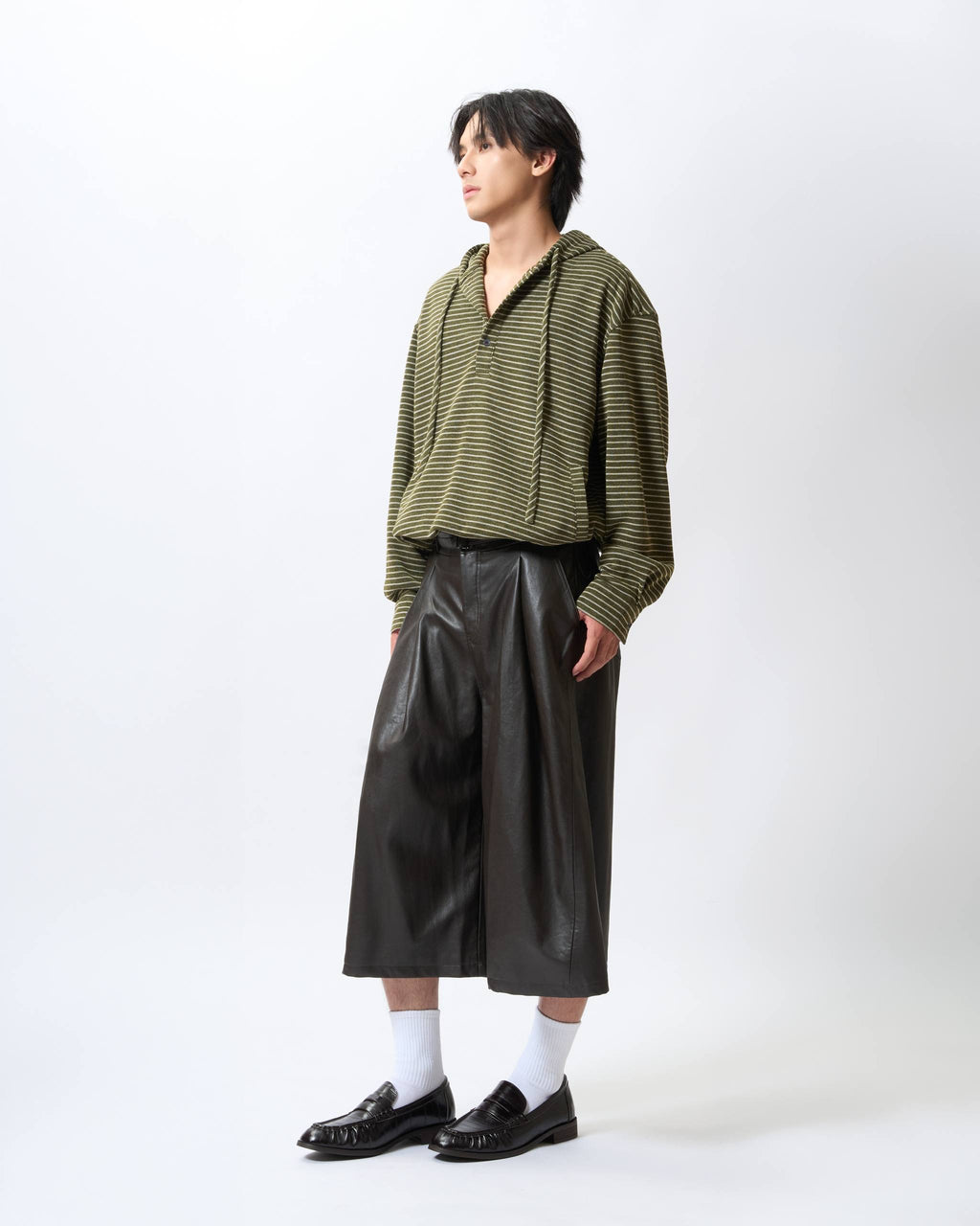 Textured Micro-Stripe Hoodie