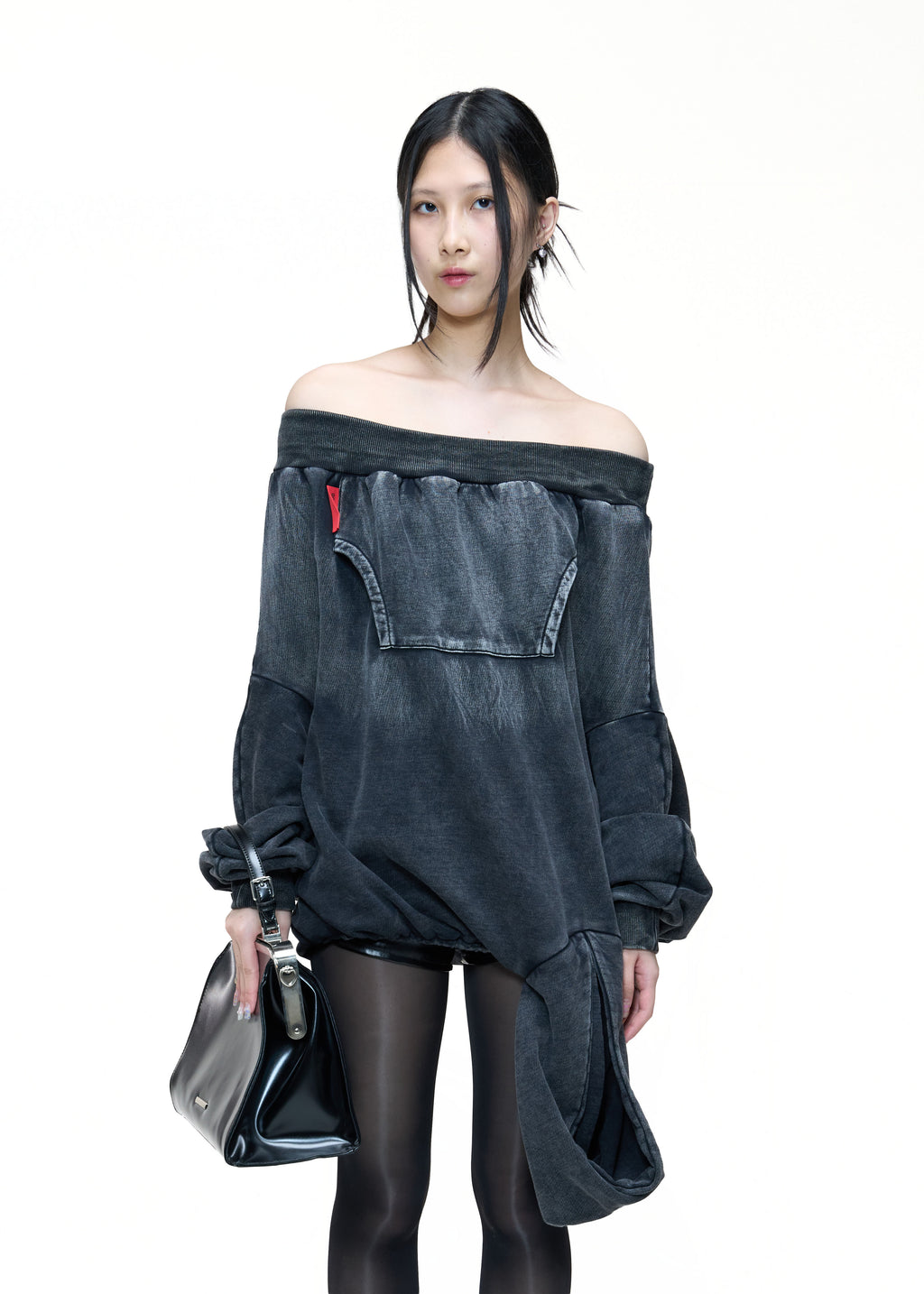 Black Upside Down Hoodie