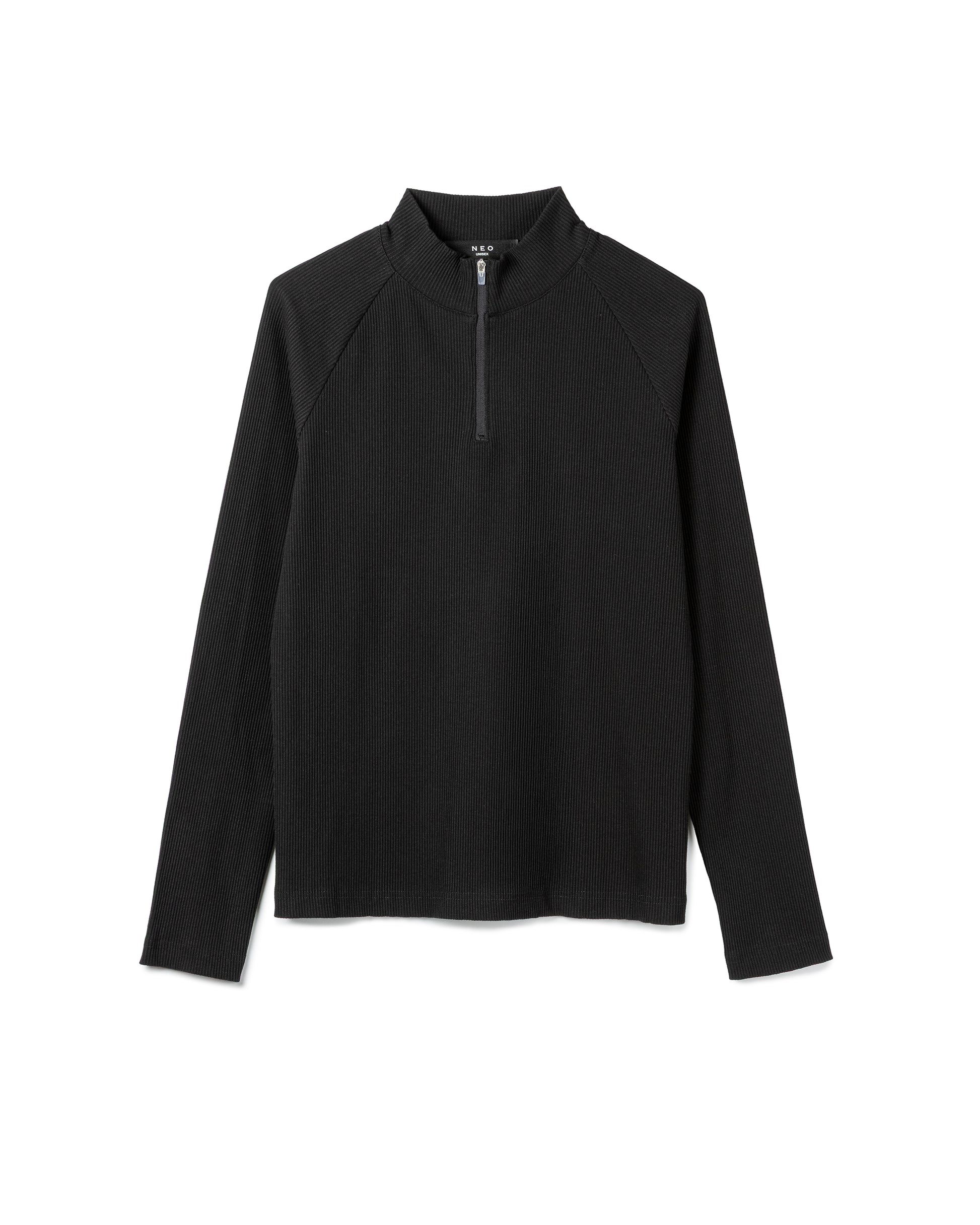 Ribbed Knit Half-Zip Top