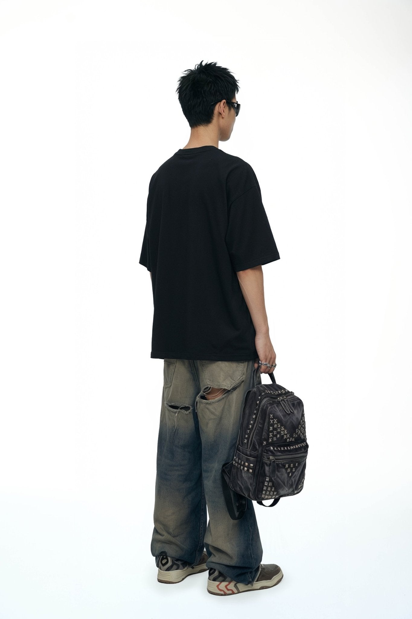 DOUBLE BACK Thunder Logo T-Shirt Oversized