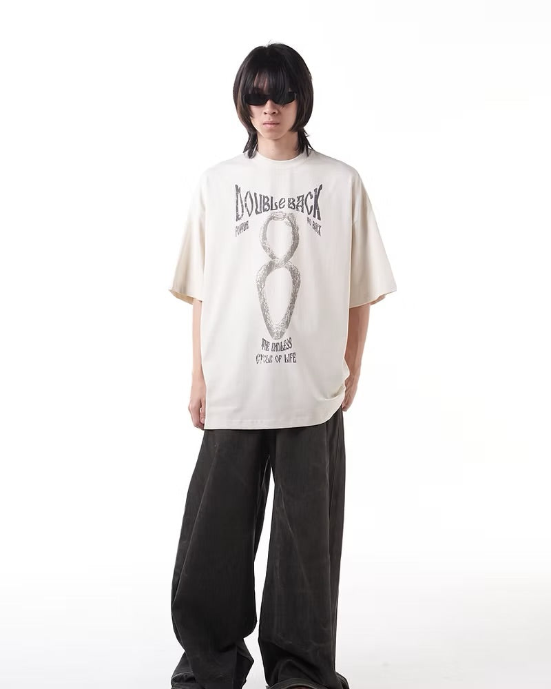 DOUBLE BACK Infinity Snake T-Shirt Oversized