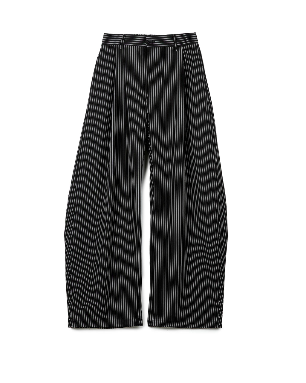 Fluid Pinstripe Pleated Elastic Trousers