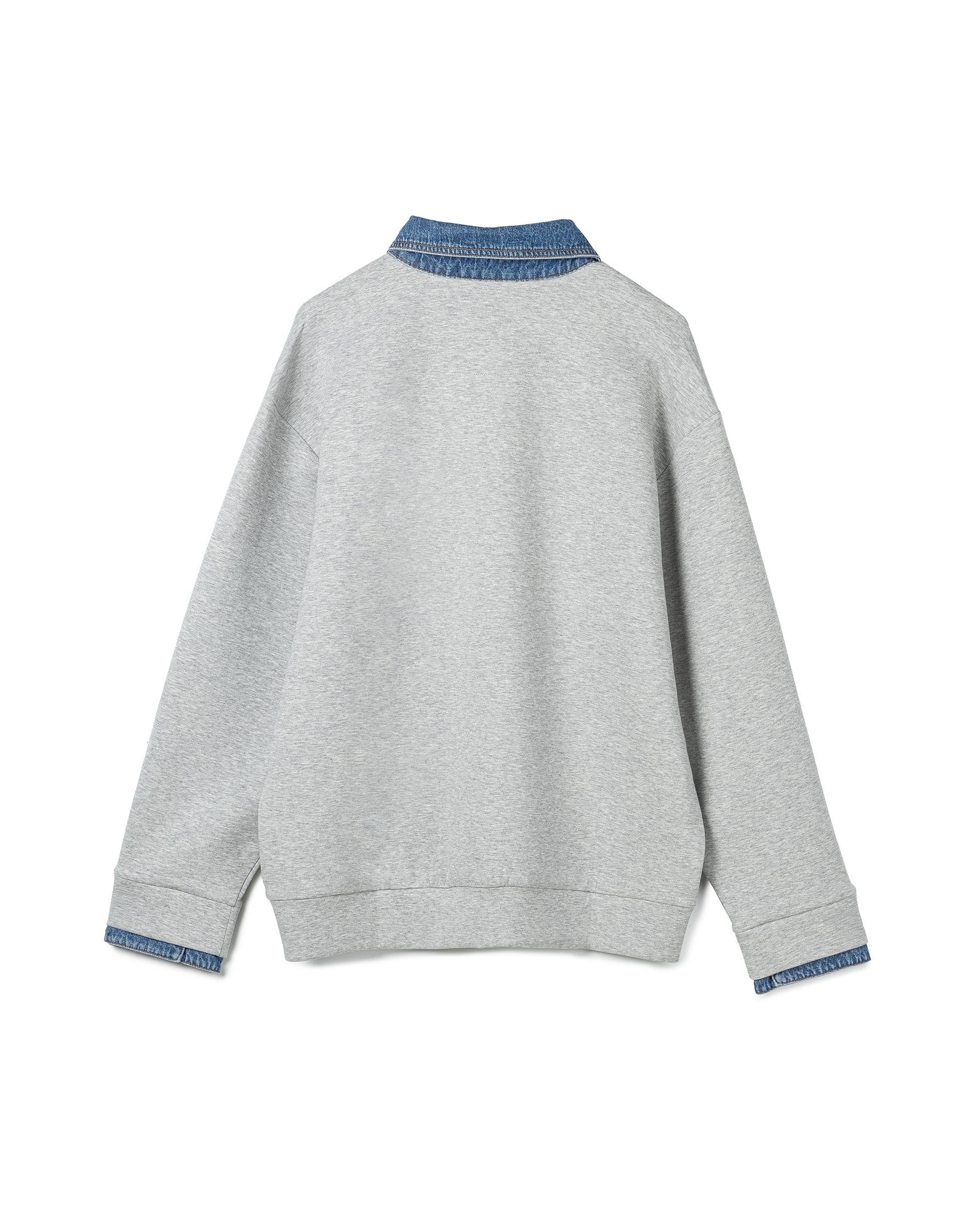 Technical Denim-Collar Top