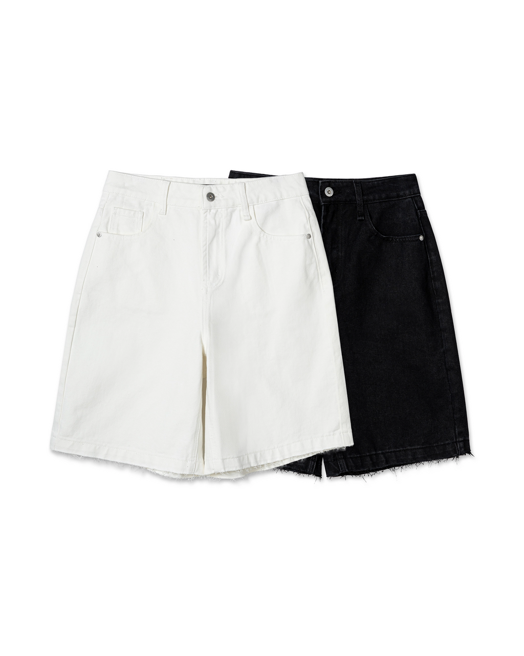Raw-Hem Denim Bermuda