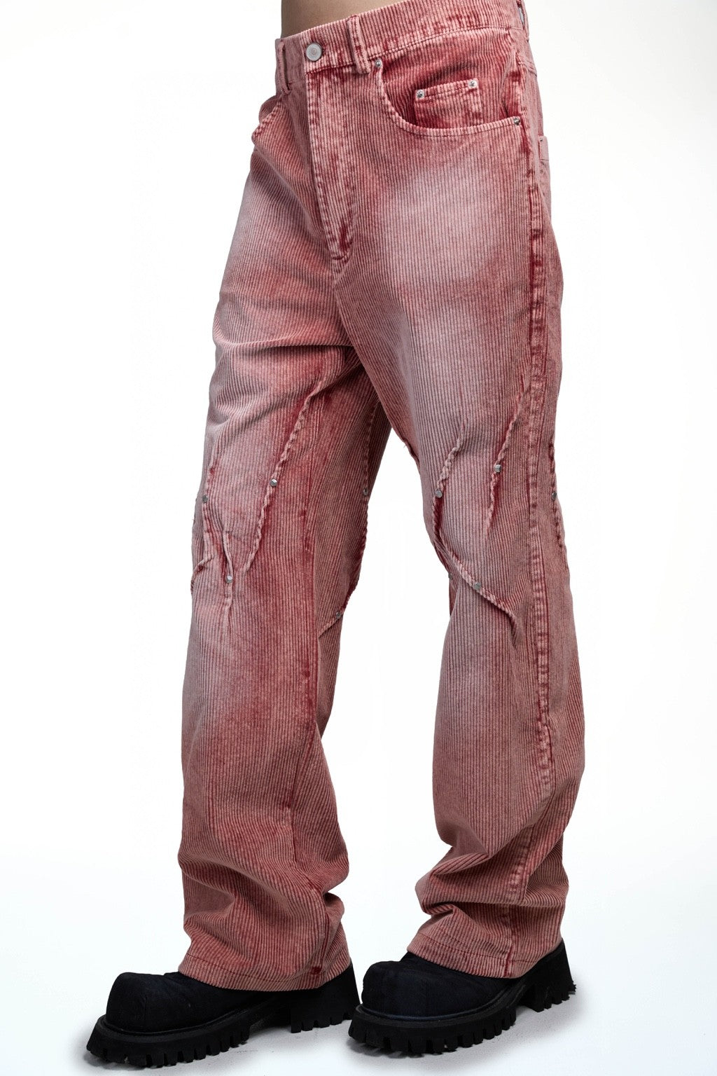 DOUBLE BACK Studded Corduroy Pants
