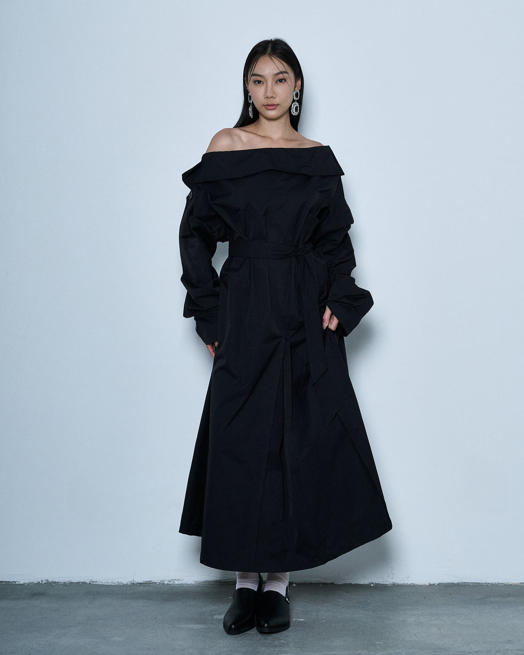 Off-Shoulder Trench Coat