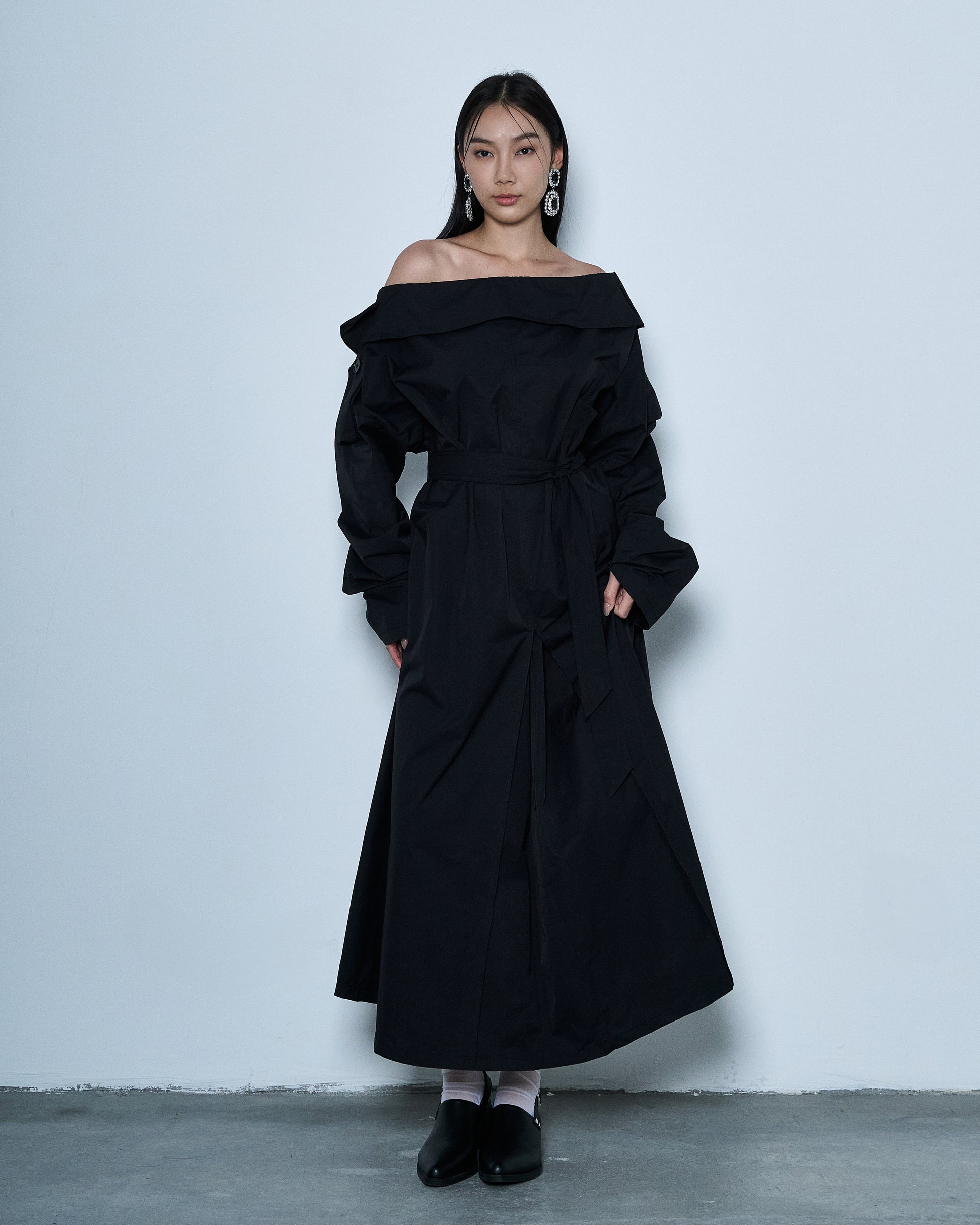 Off-Shoulder Trench Coat