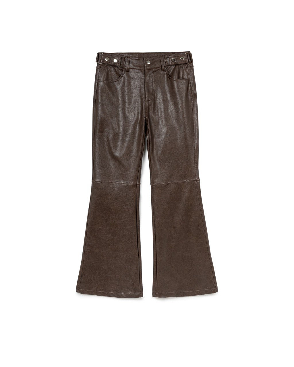High-Rise Flared Leather Pants