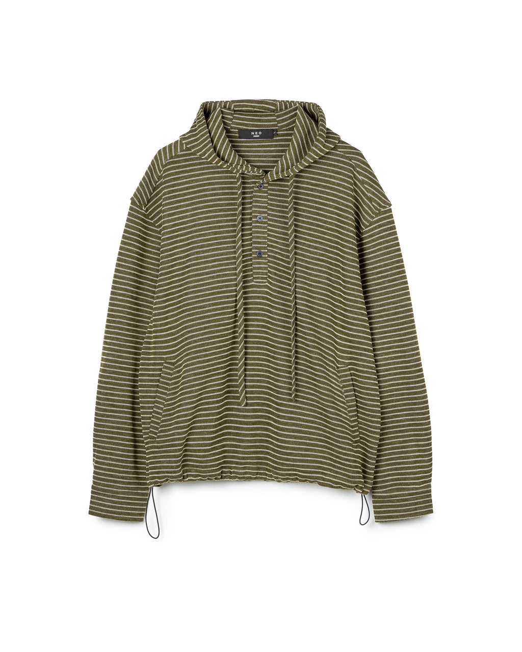 Textured Micro-Stripe Hoodie