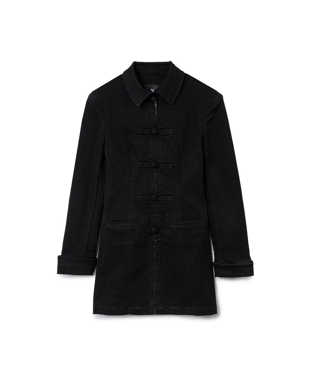 Denim Mandarin Frog Jacket