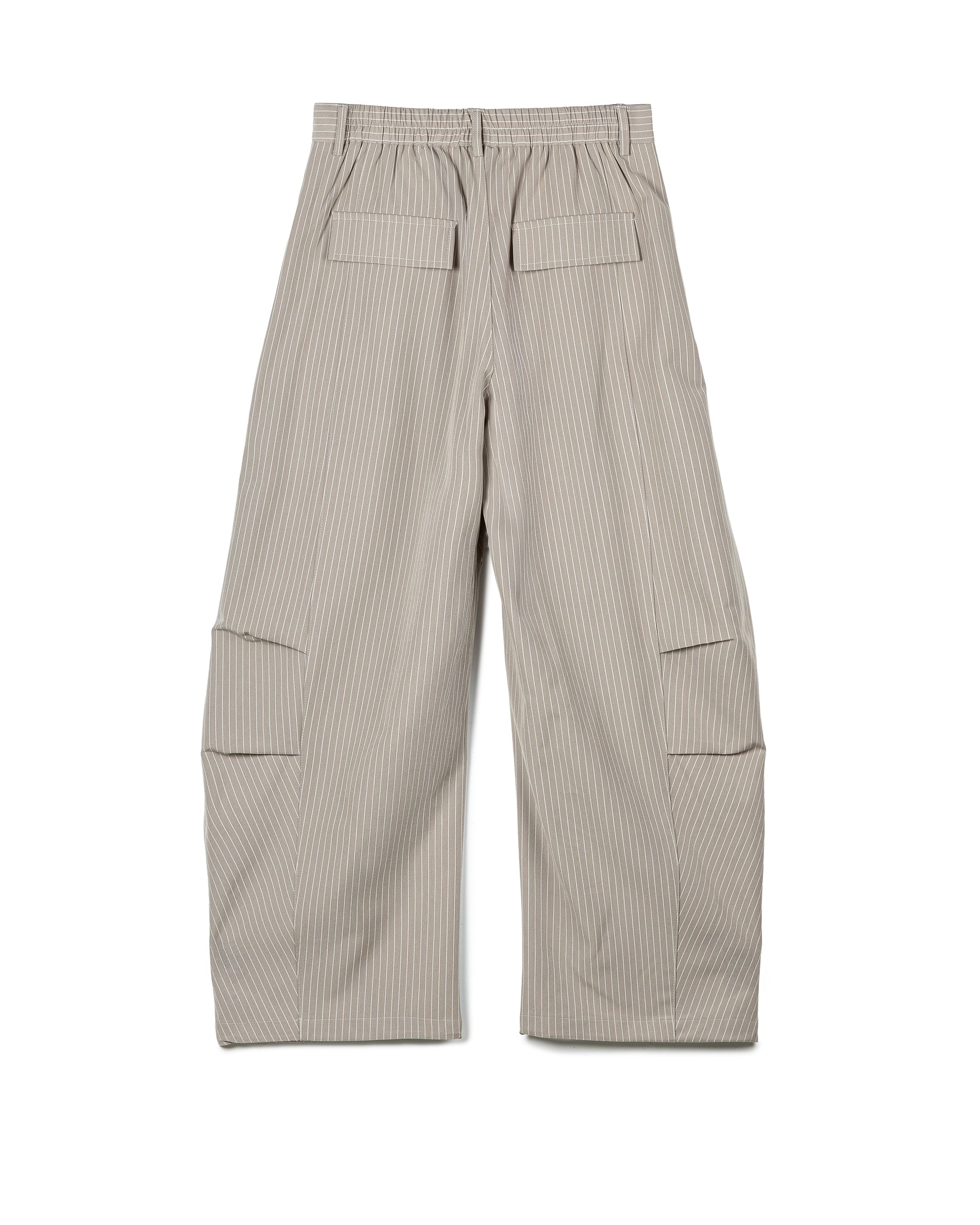 Fluid Pinstripe Pleated Elastic Trousers