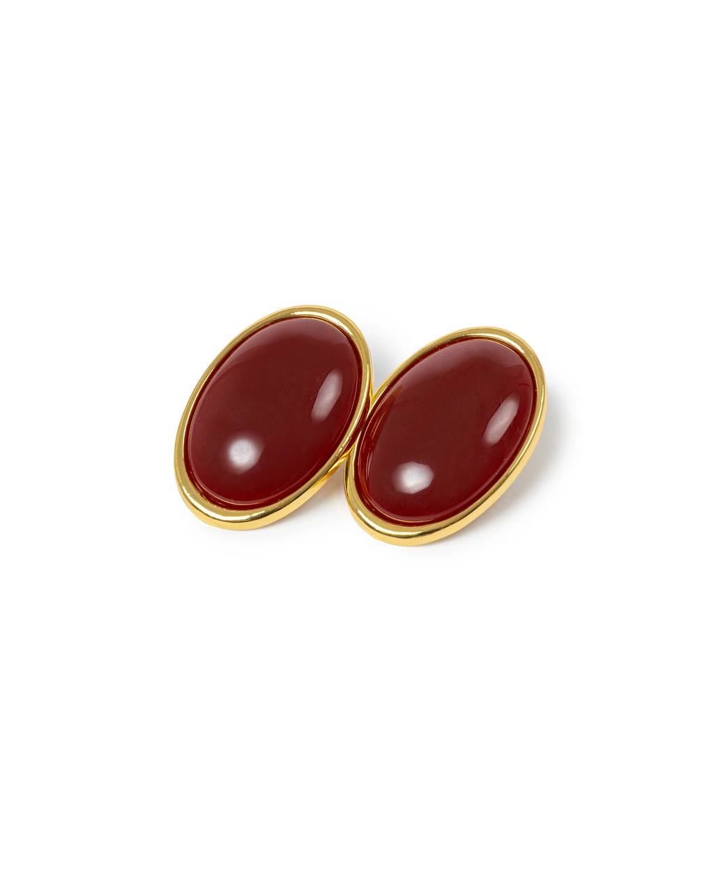 Ruby Oval Stud Earrings