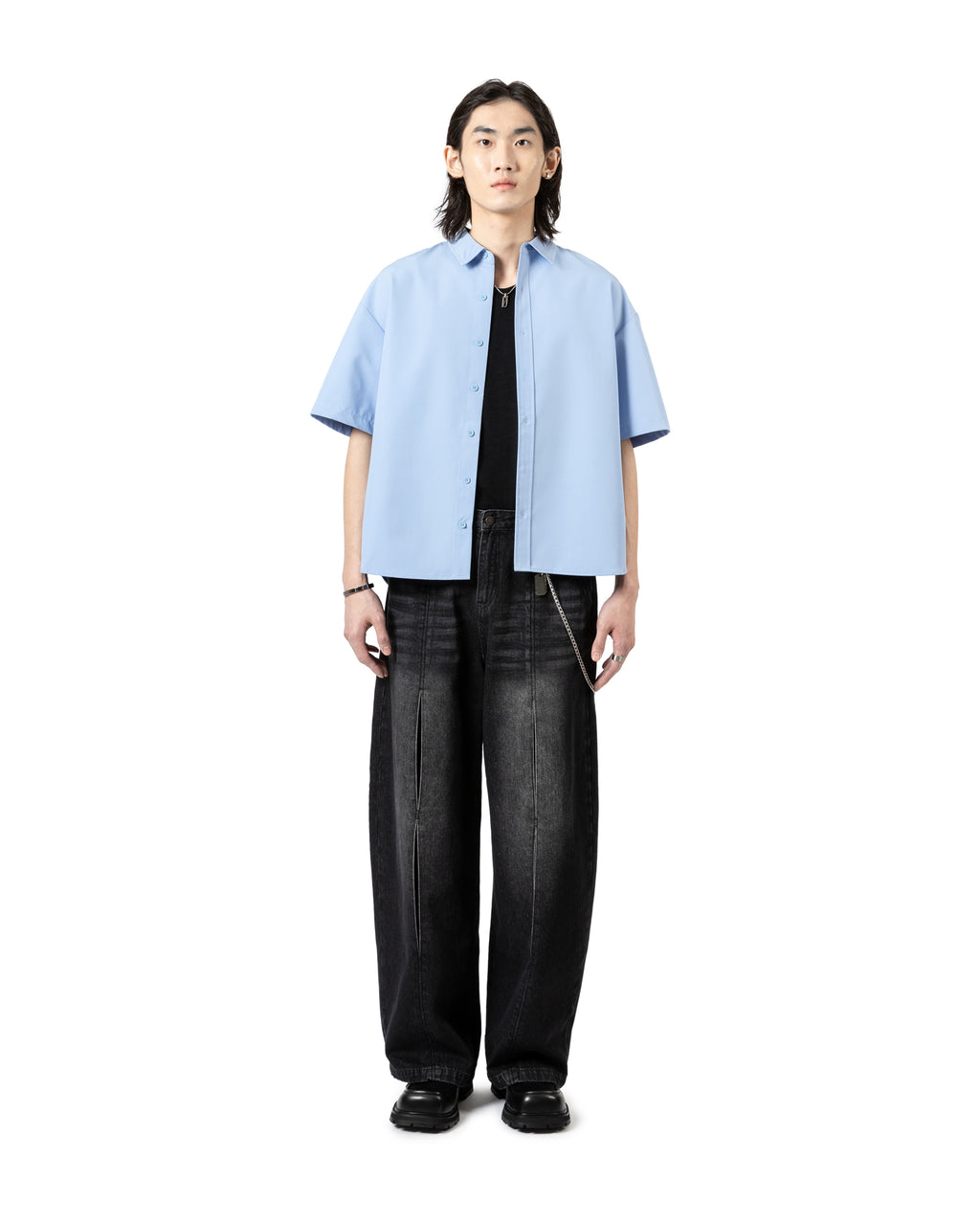 Solid Color Short Sleeve Shirt