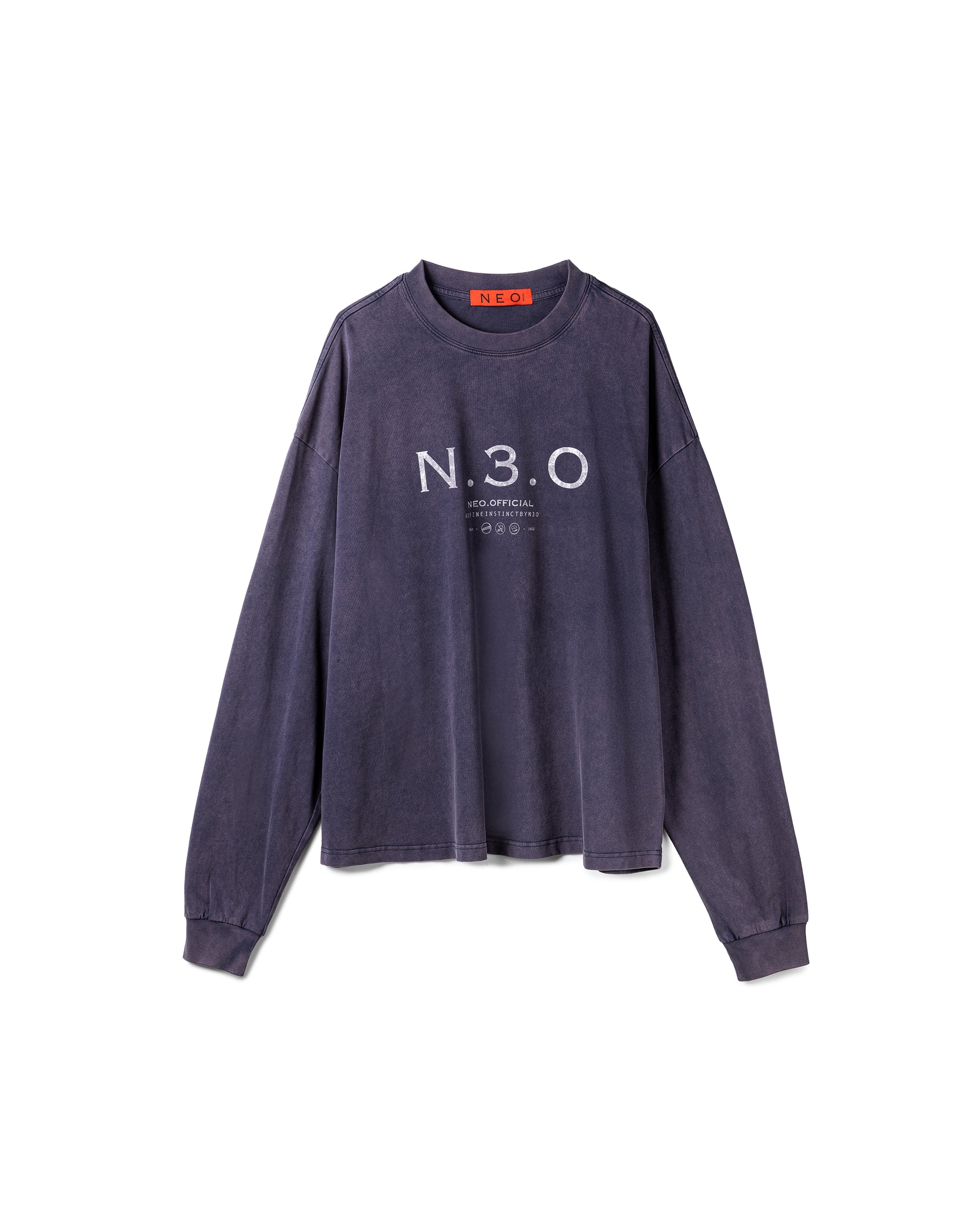 N E O Garment-Dyed Logo Long-Sleeve T-Shirt