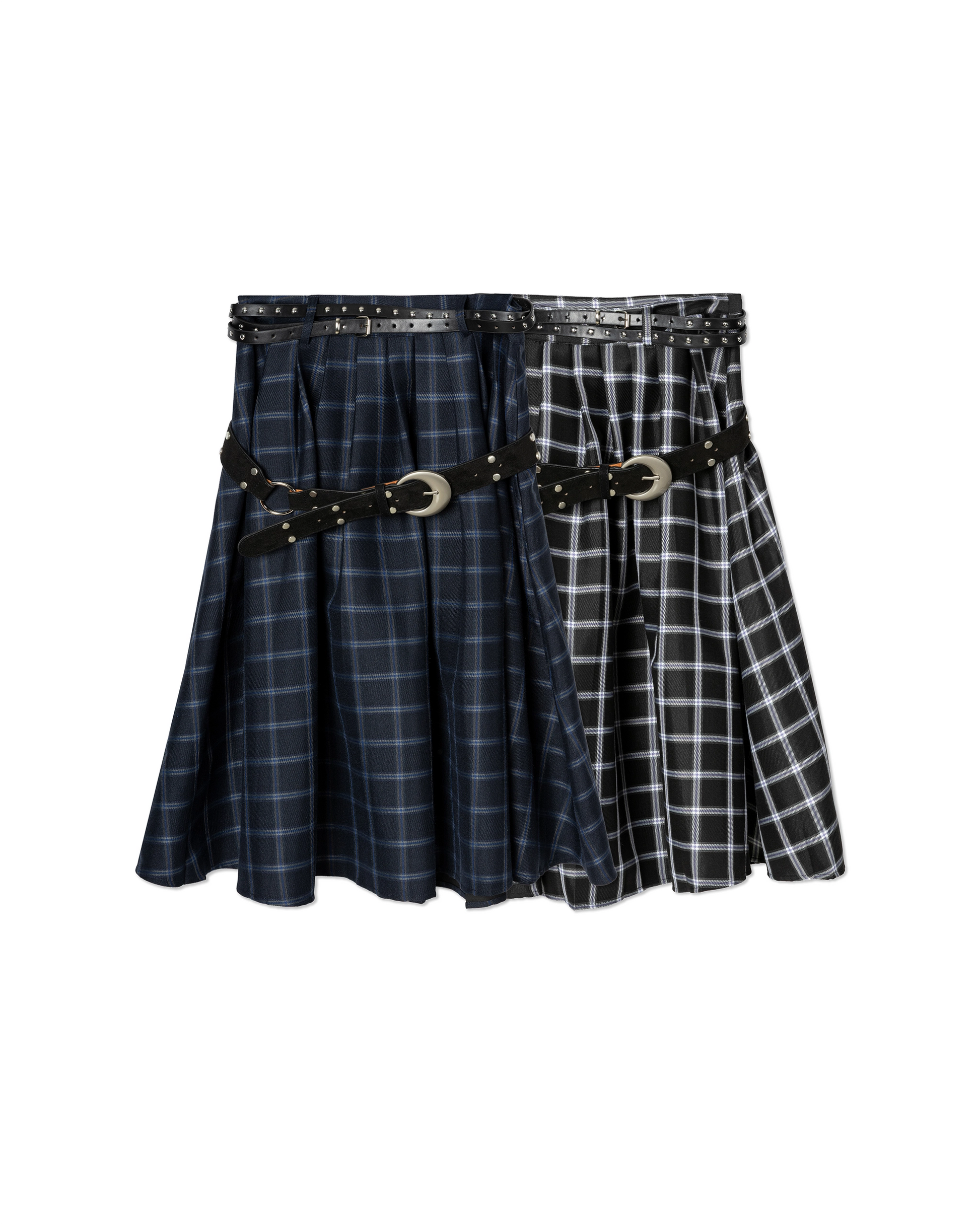 Pleated Check Skirt