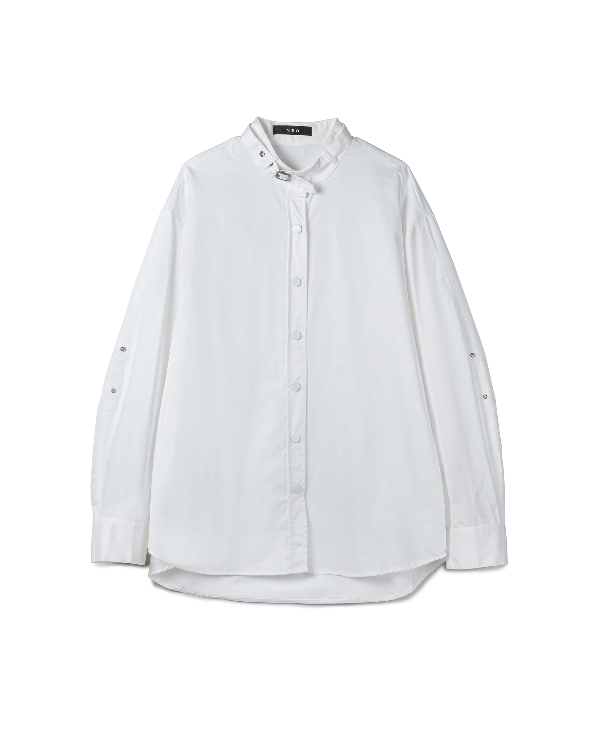 Minimalist Buckle-Collar Shirt
