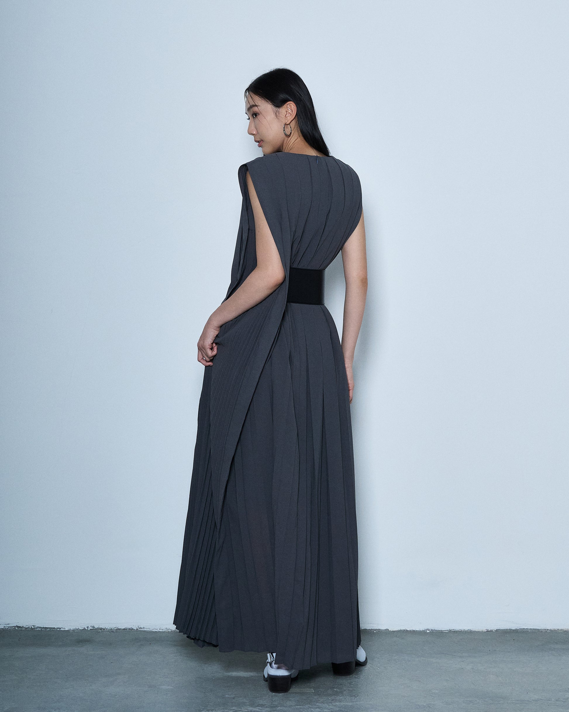 Belted Pleated Dress