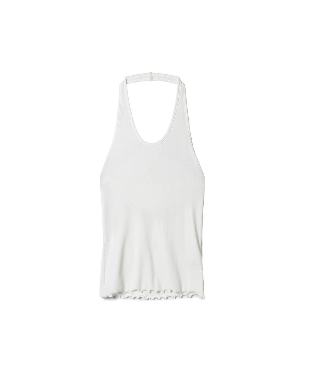 Chic Lettuce-Edge Halter Top