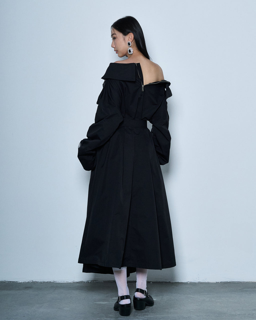 Off-Shoulder Trench Coat