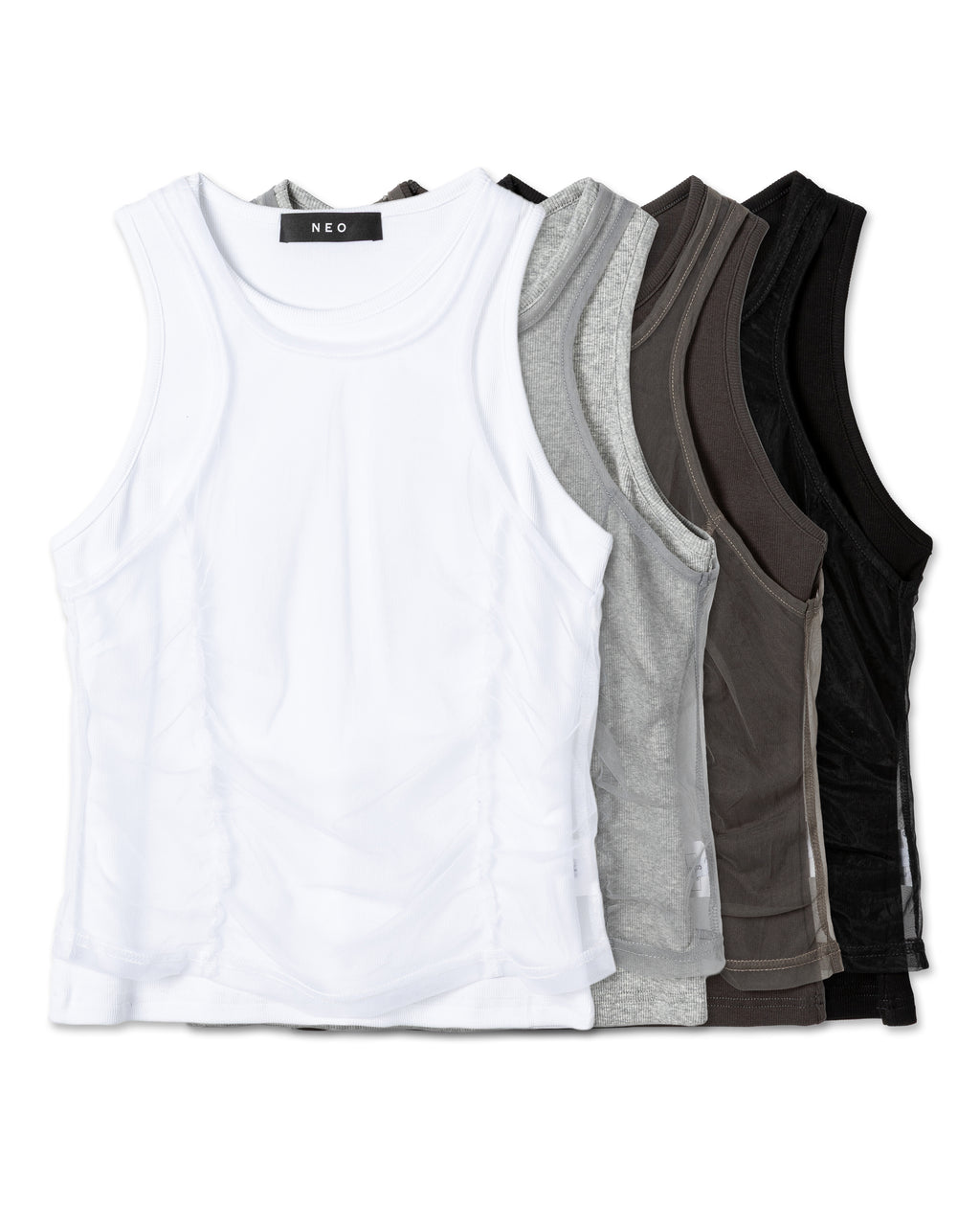 Layered Mesh-Detail Tank Top