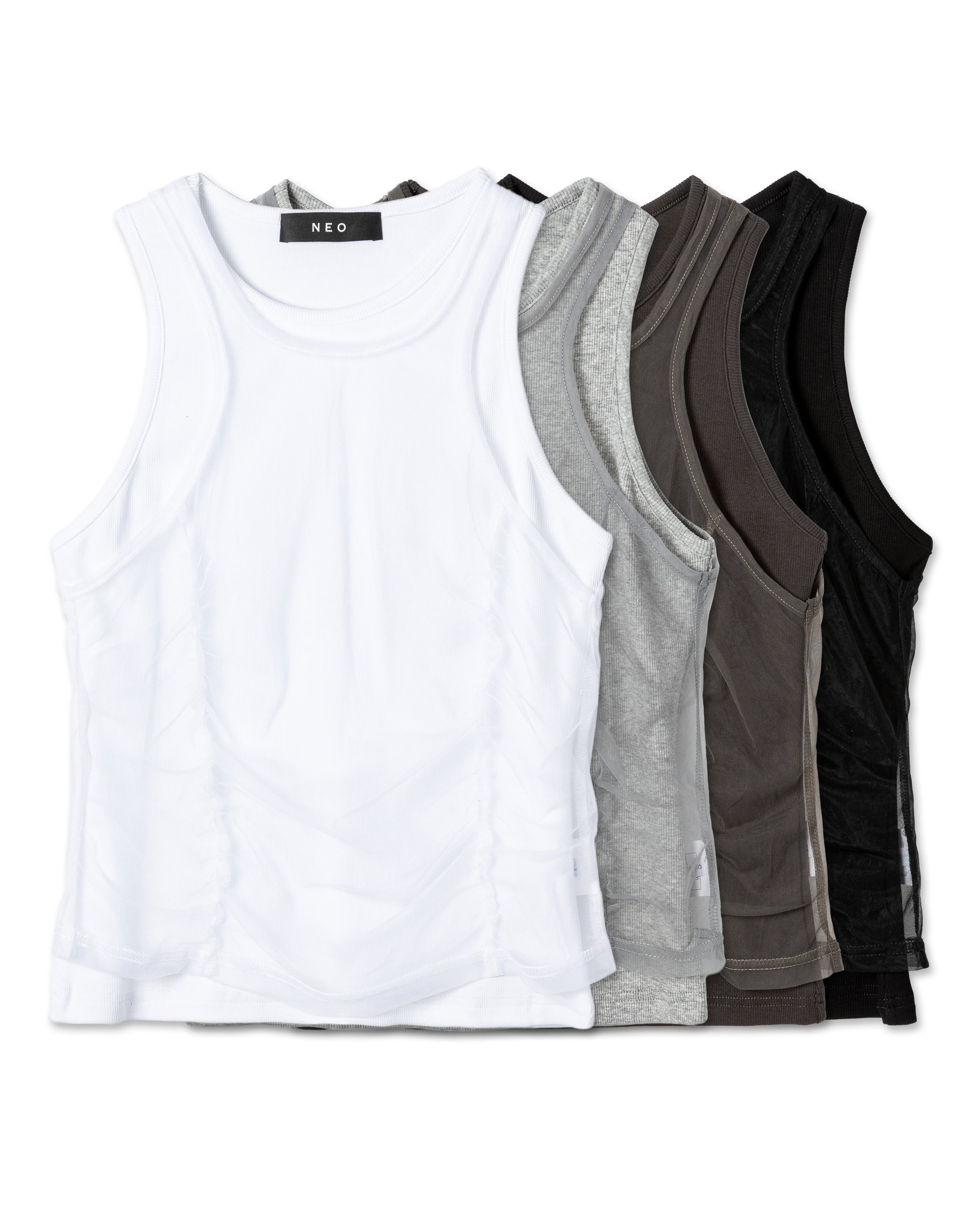 Layered Mesh-Detail Tank Top