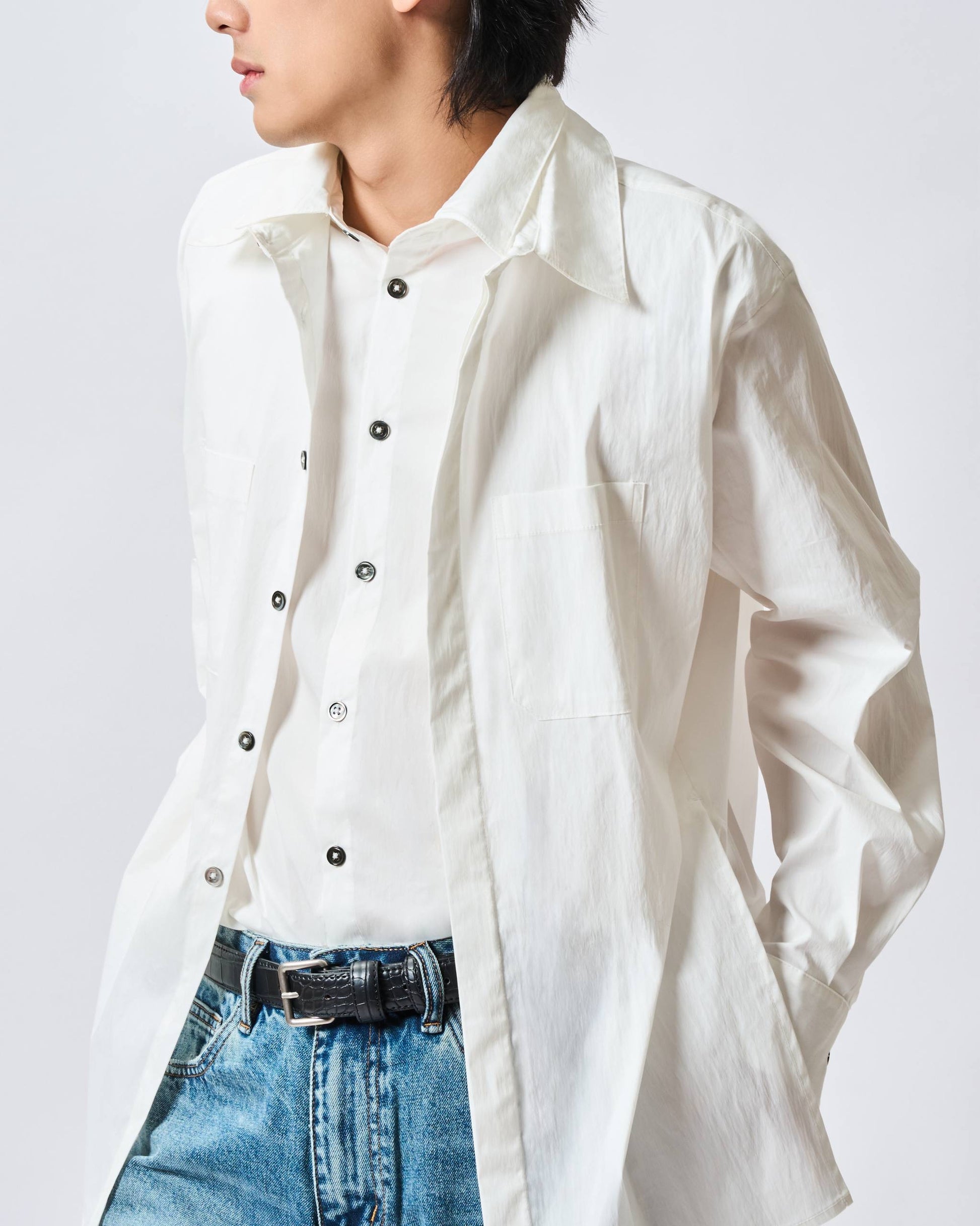 Poplin Button Oversized Shirt