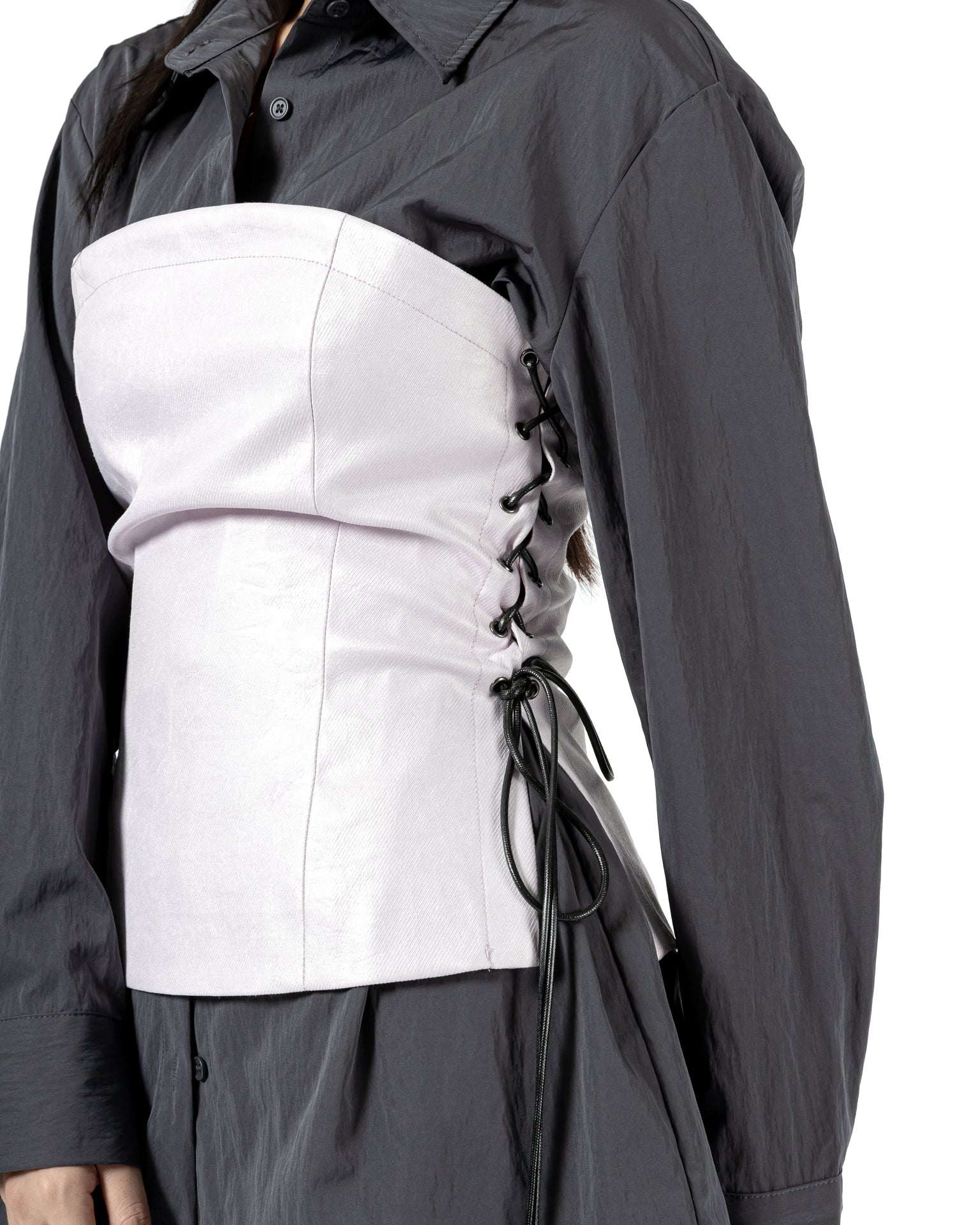 Lace-Up Corset Blouse