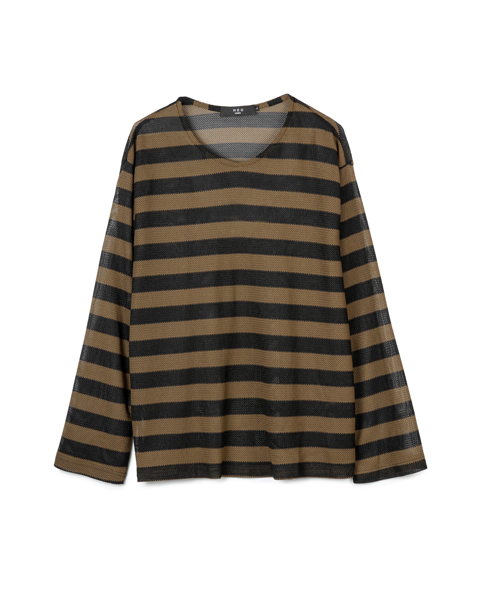 Technical Mesh Striped Top