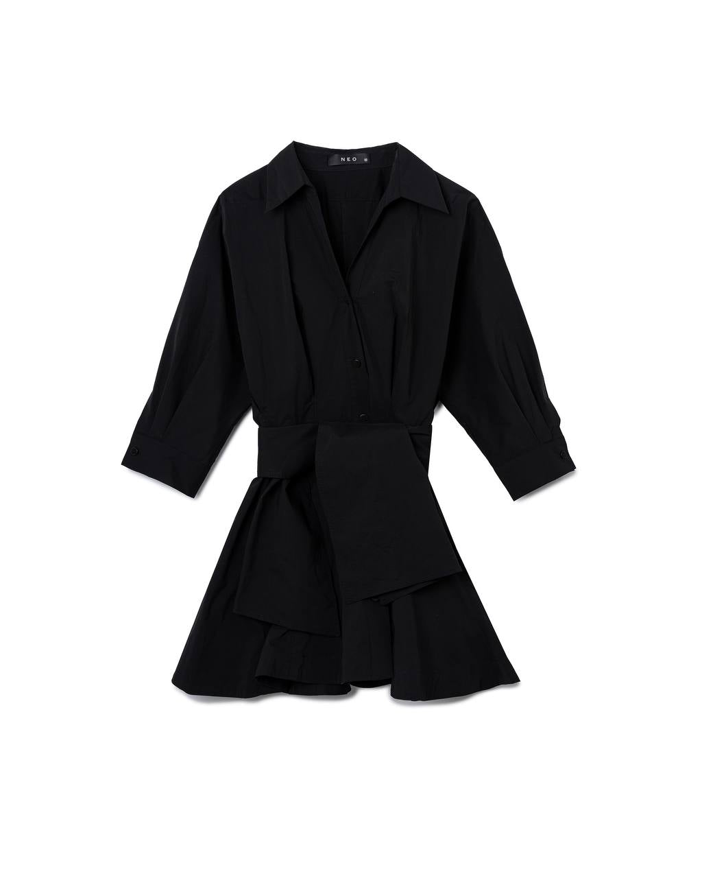 Elegant Bow Shirt Dress