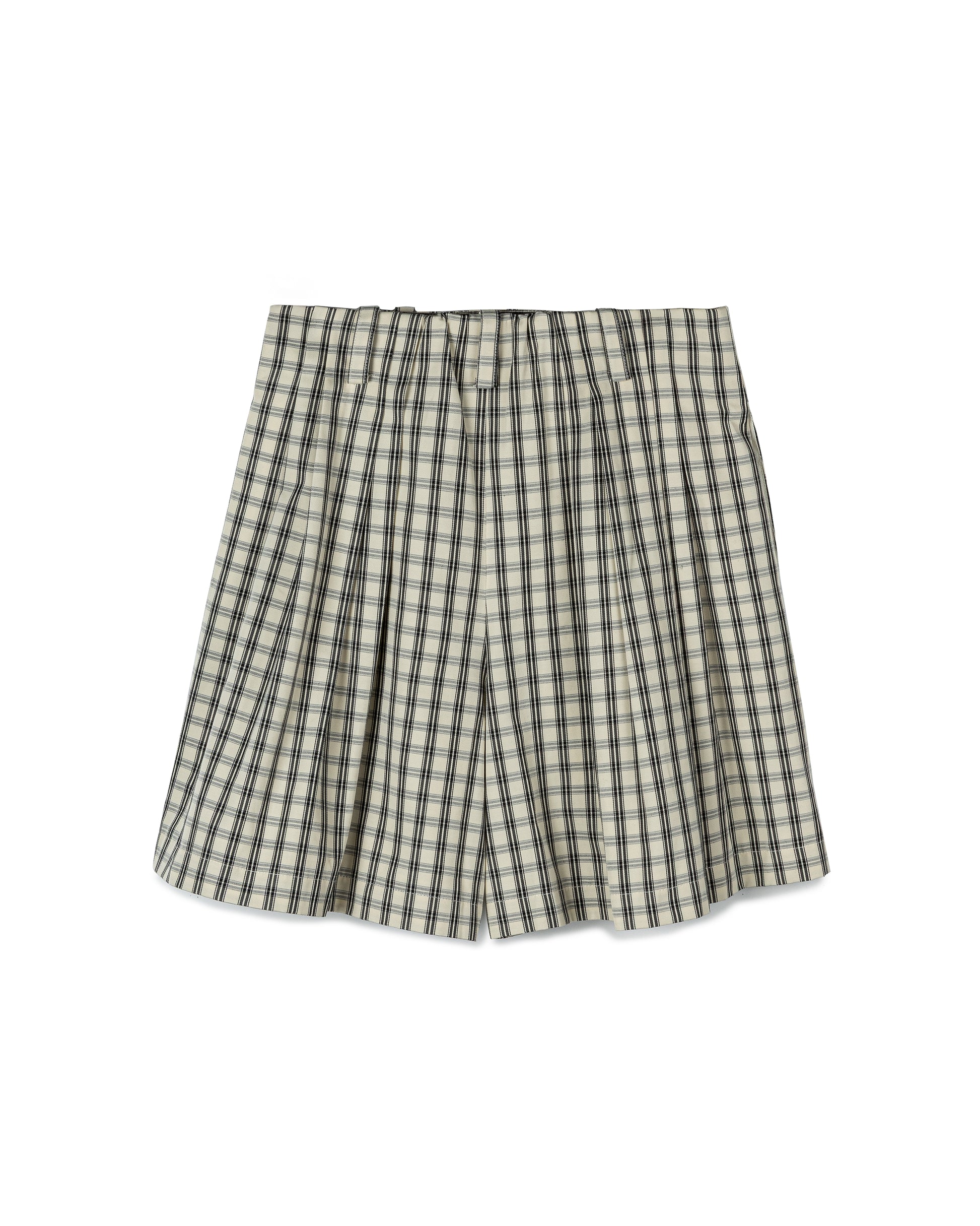 Tailored Pleated Checked Shorts