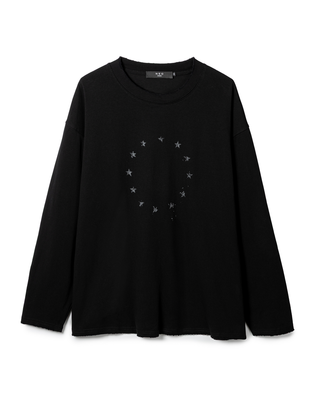 Minimalist Star-Graphic Long-Sleeved T-Shirt