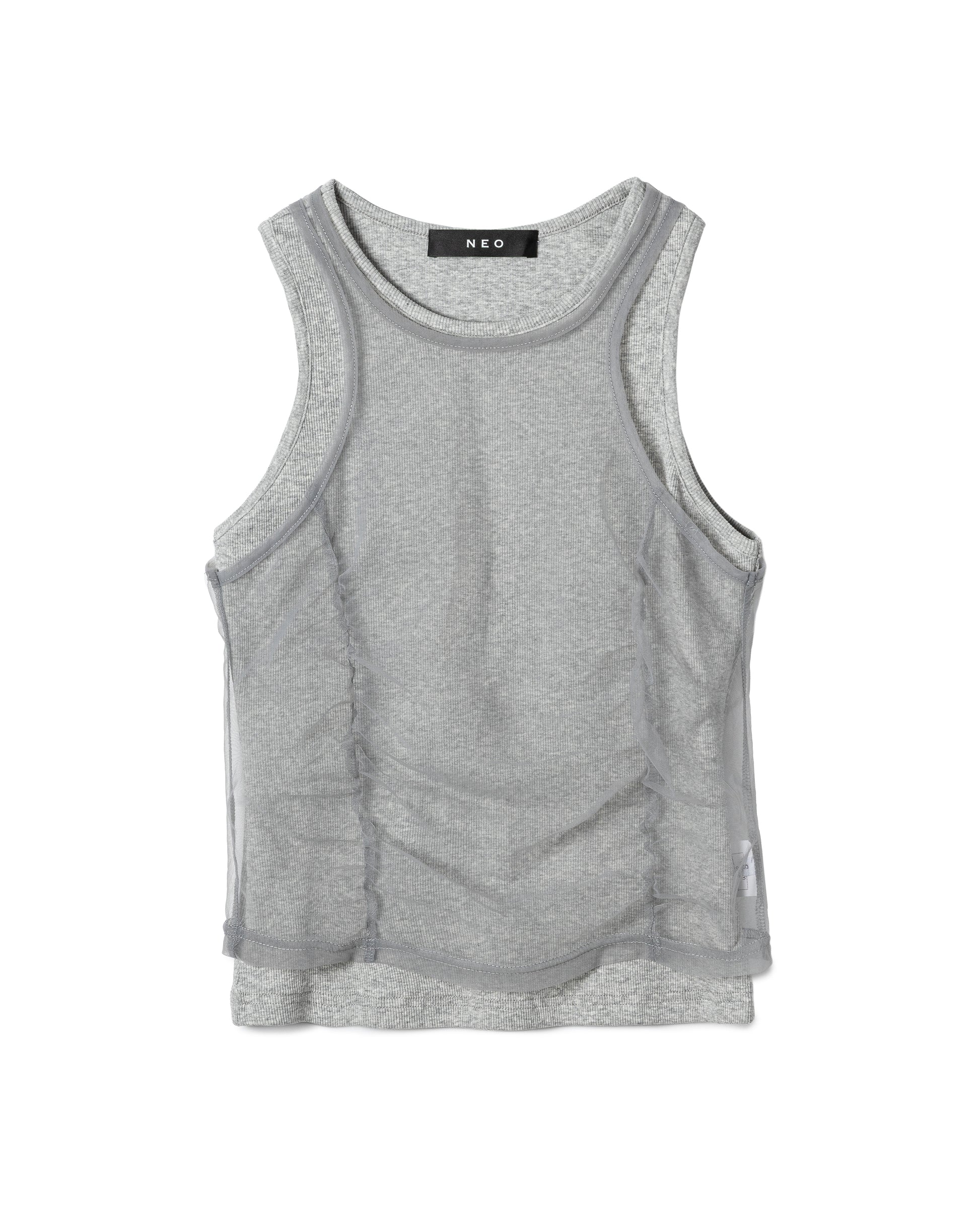 Layered Mesh-Detail Tank Top