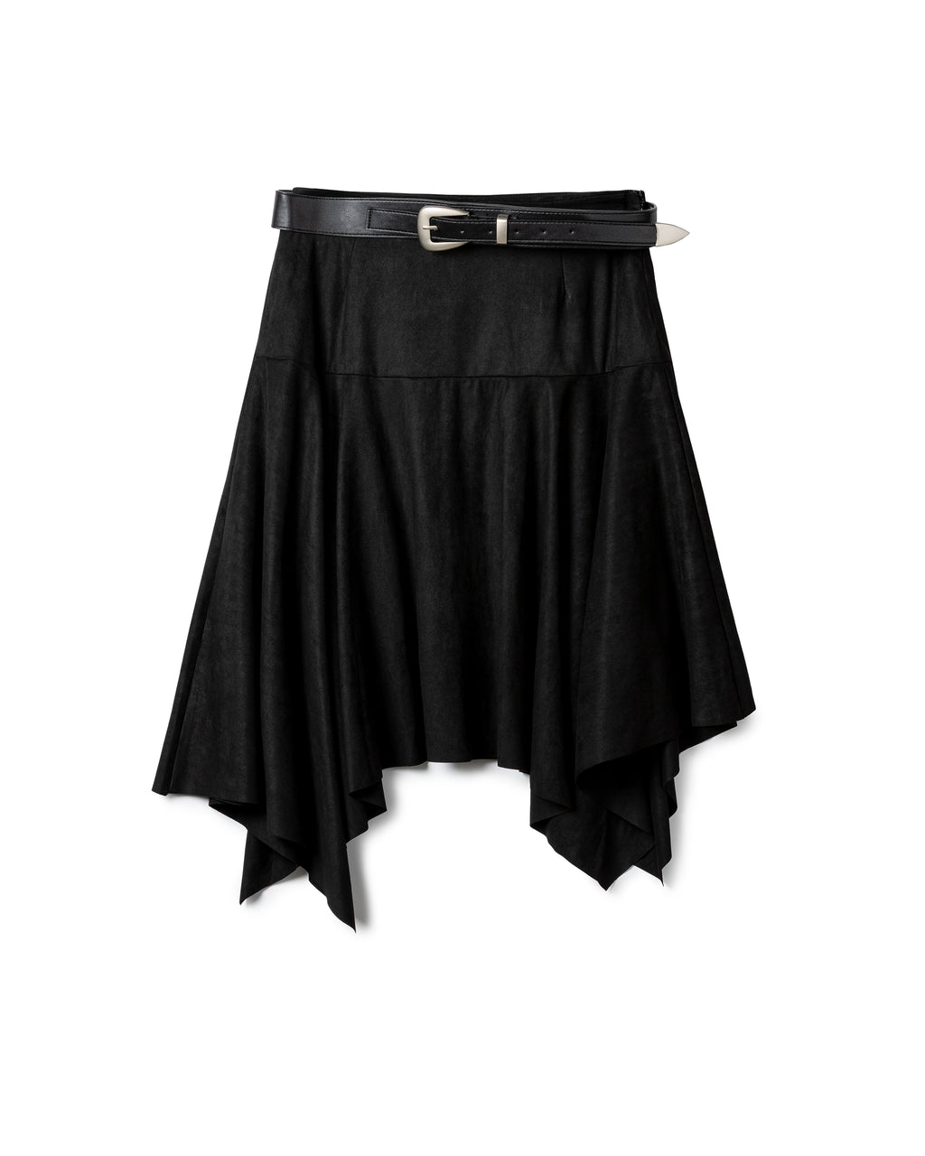 Modern Asymmetric Suede-Effect Midi Skirt