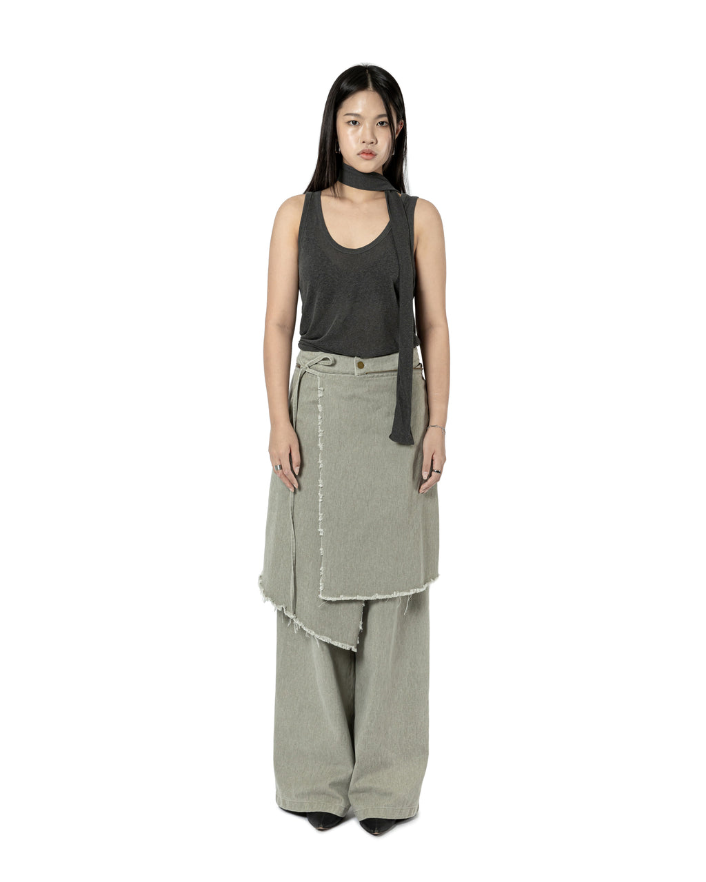 Draped Scarf Tank Top