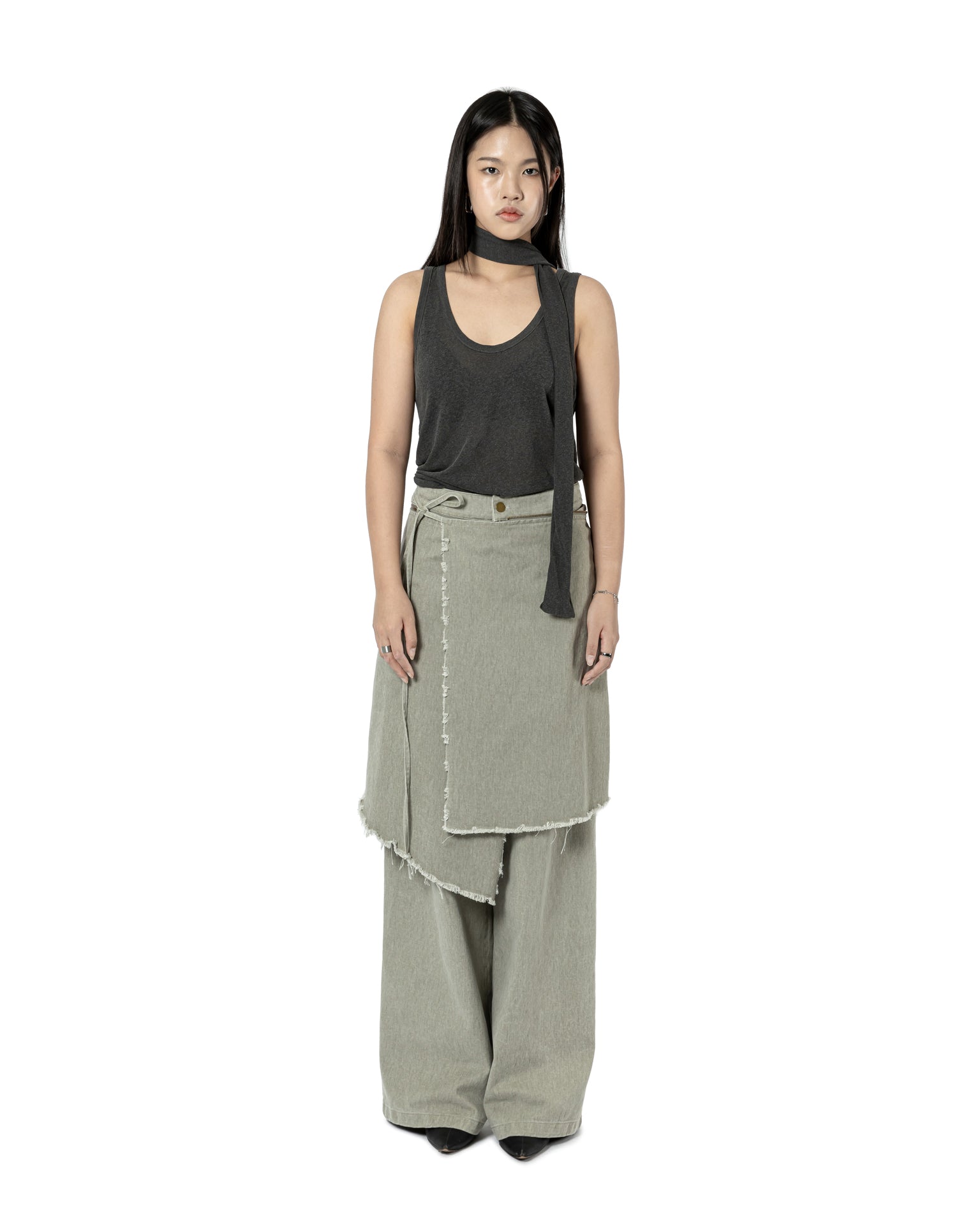 Draped Scarf Tank Top