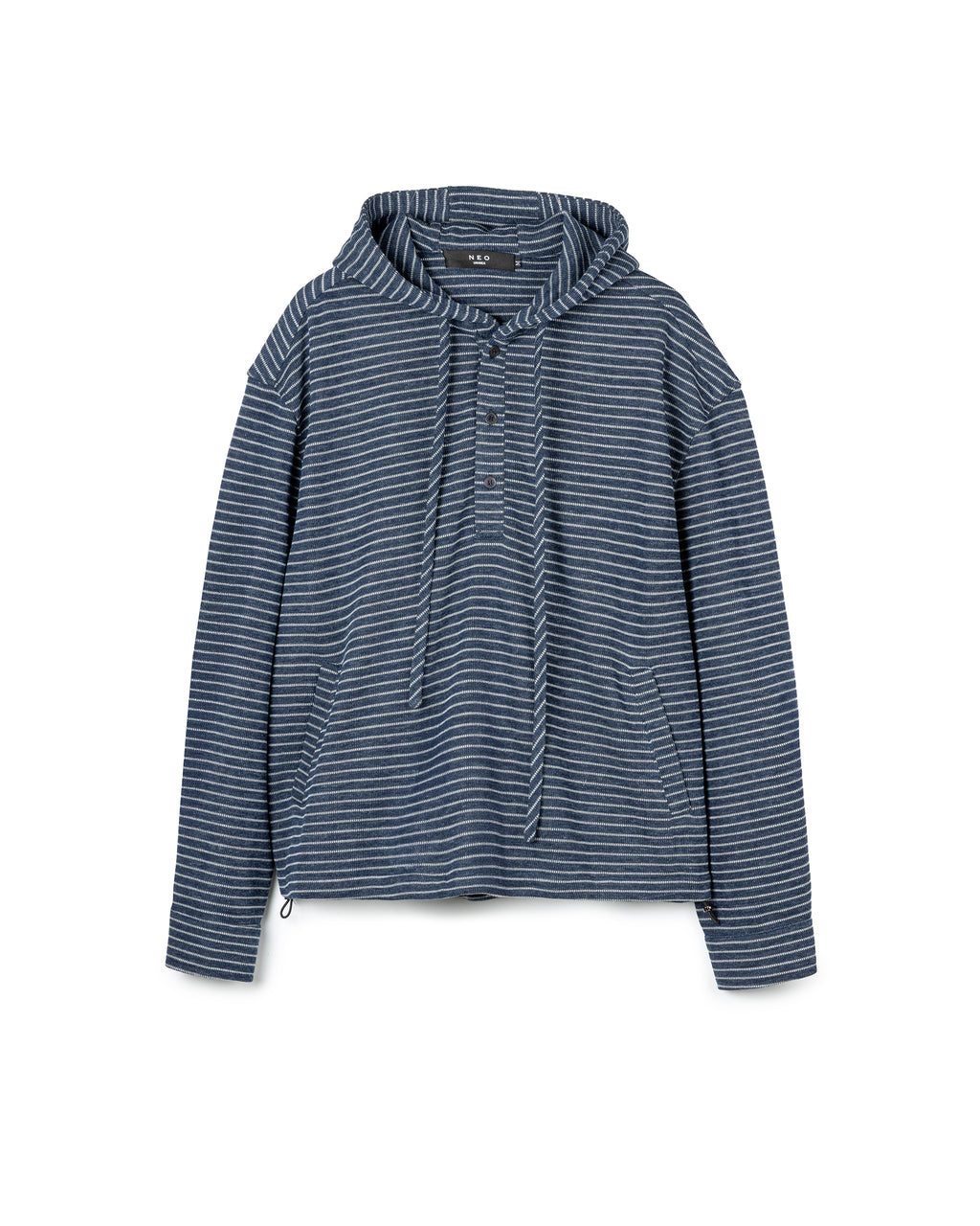 Textured Micro-Stripe Hoodie
