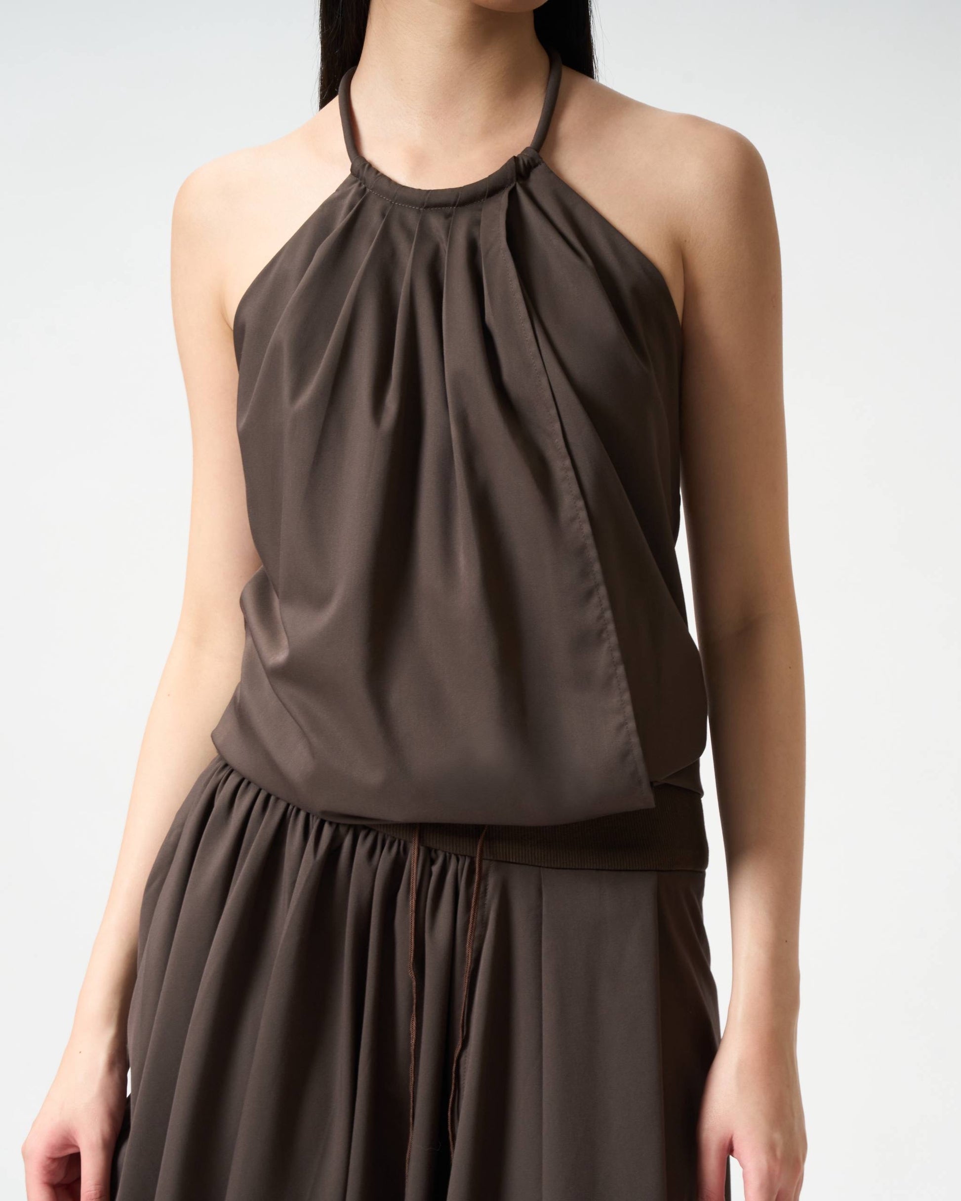 Fluid Drape Ruched Skirt