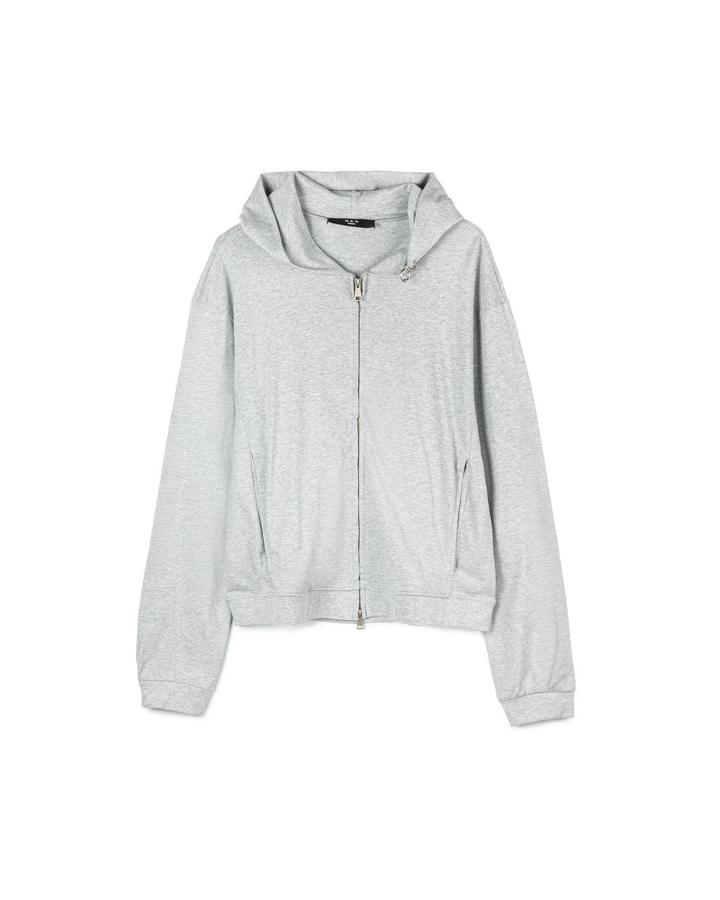 Minimalist Grey Zip-Up Hoodie