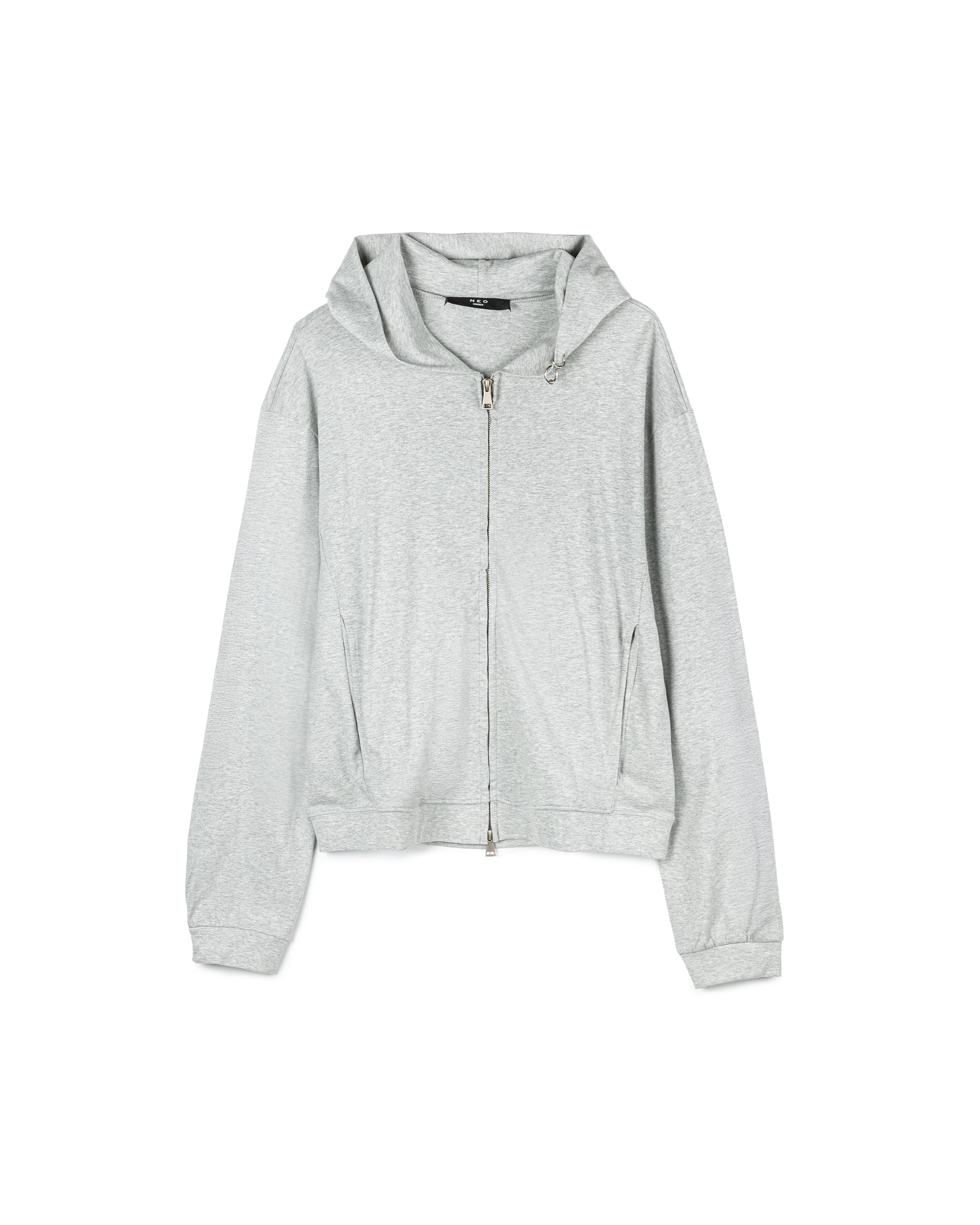 Minimalist Grey Zip-Up Hoodie