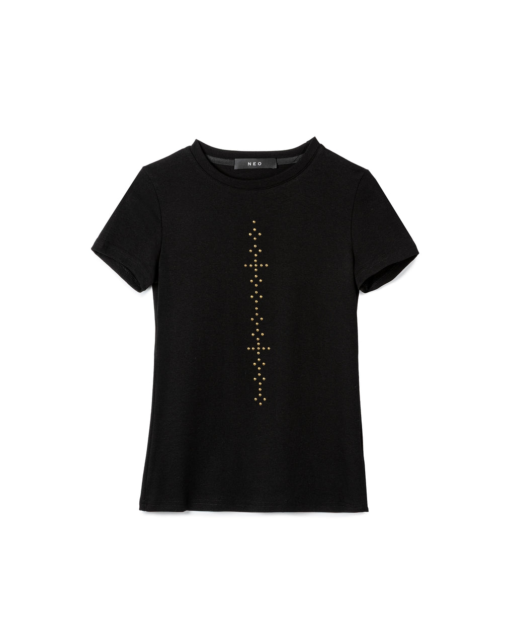 Fitted Studded-Detail T-Shirt