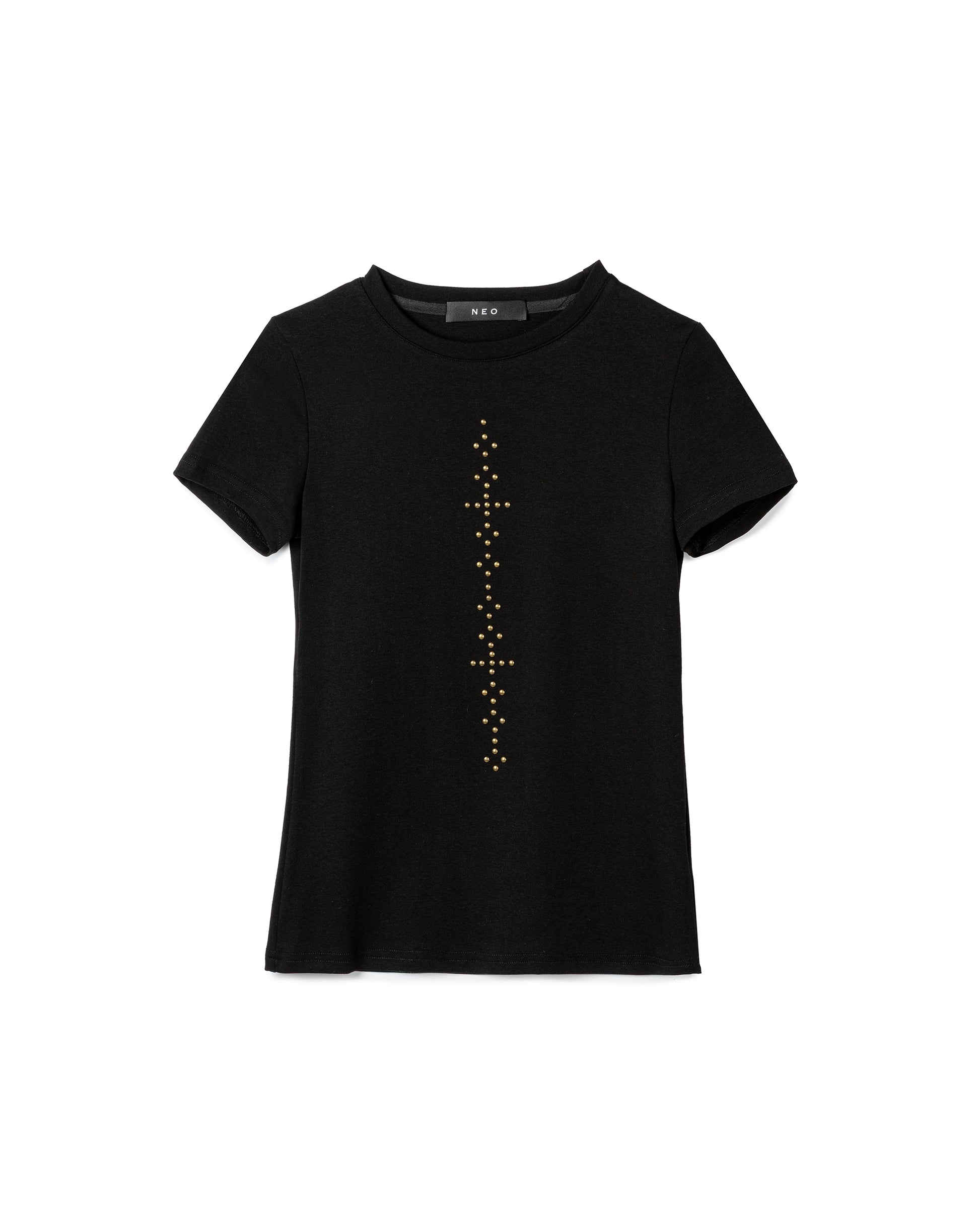 Fitted Studded-Detail T-Shirt