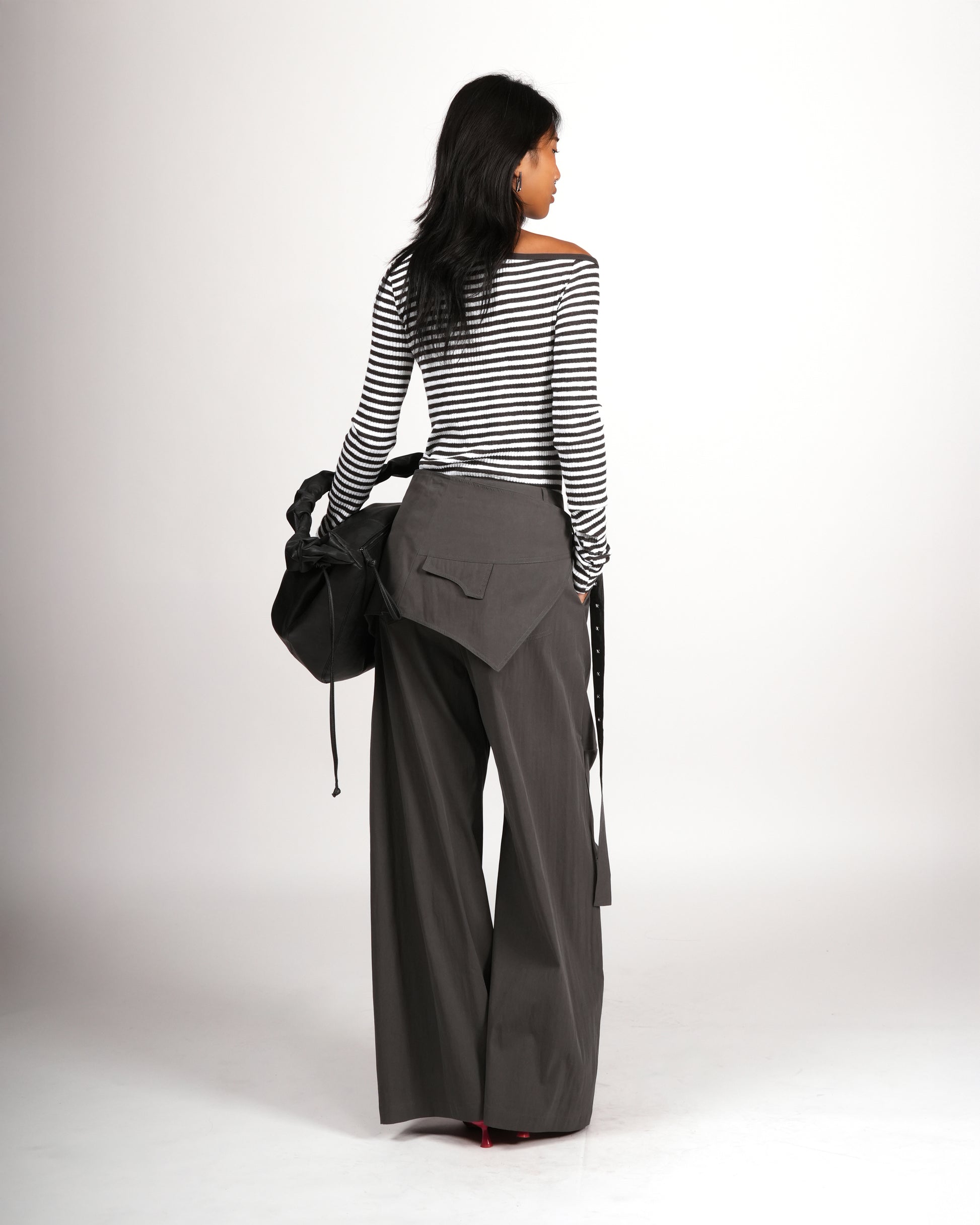 Belted Cargo Wide-Leg Pants