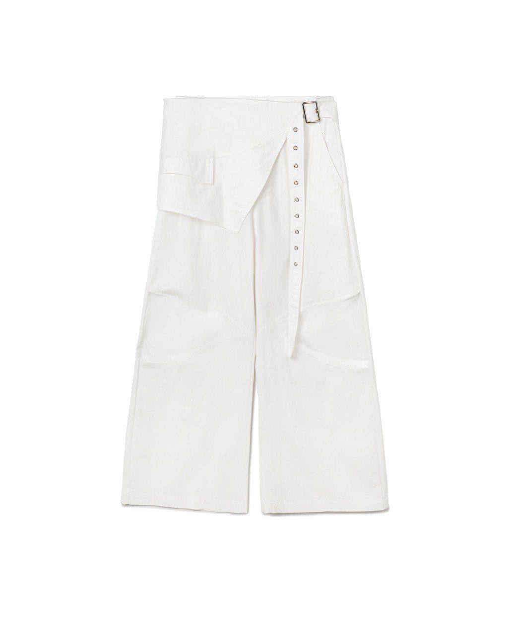 Belted Cargo Wide-Leg Pants