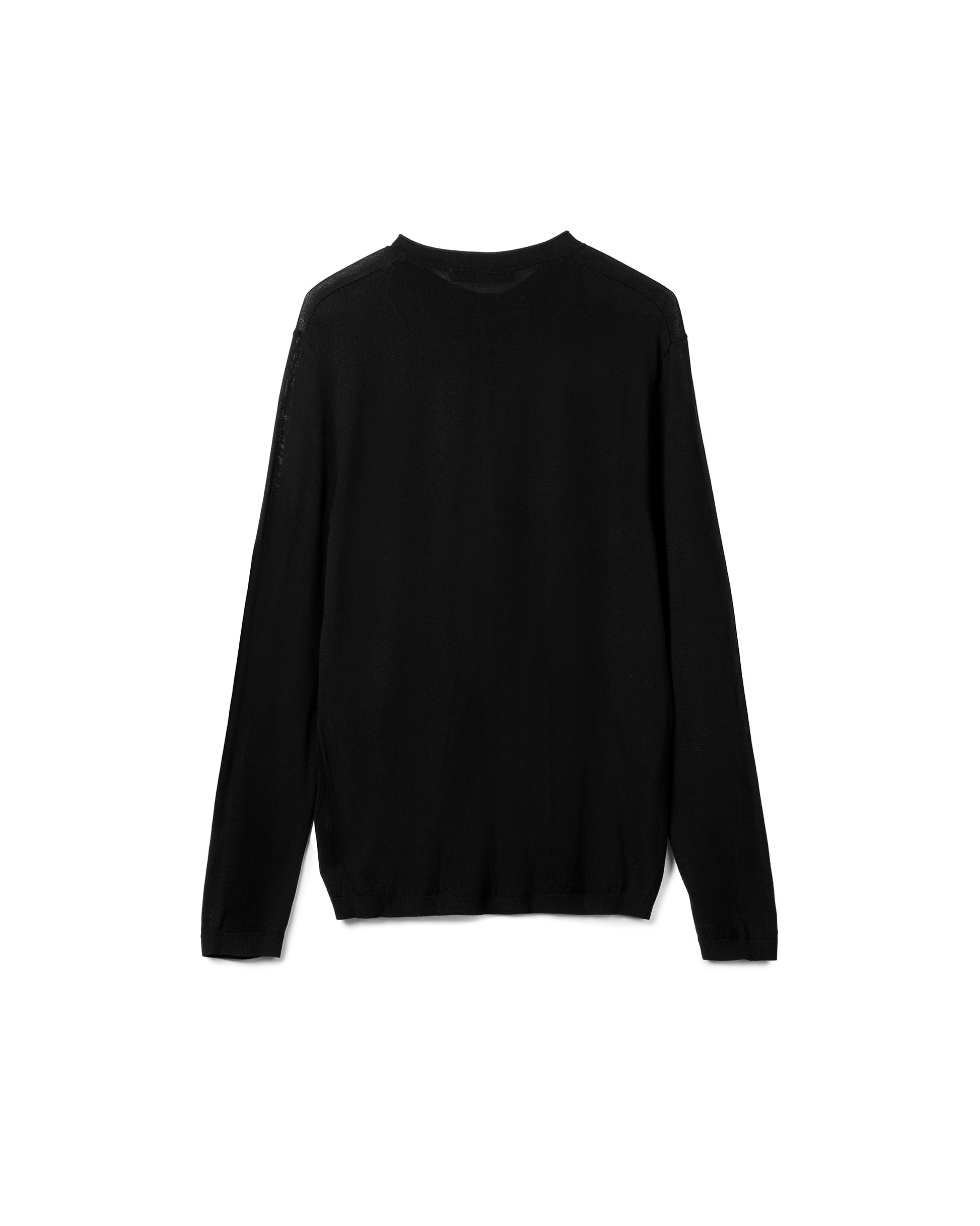 Fine-Knit Sheer Henley Sweater