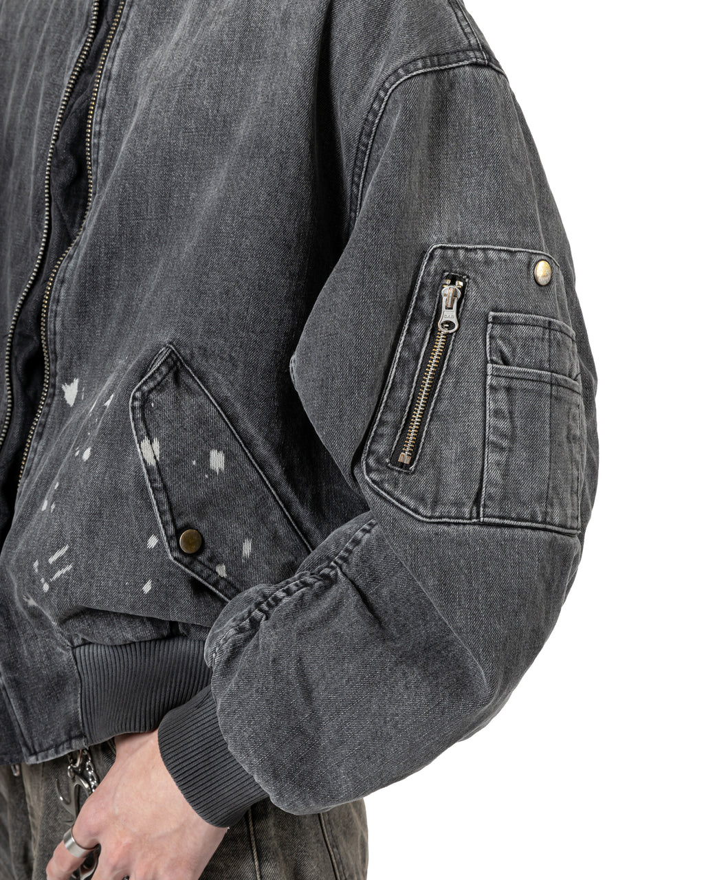 Vintage Ink Splash Bomber Jacket