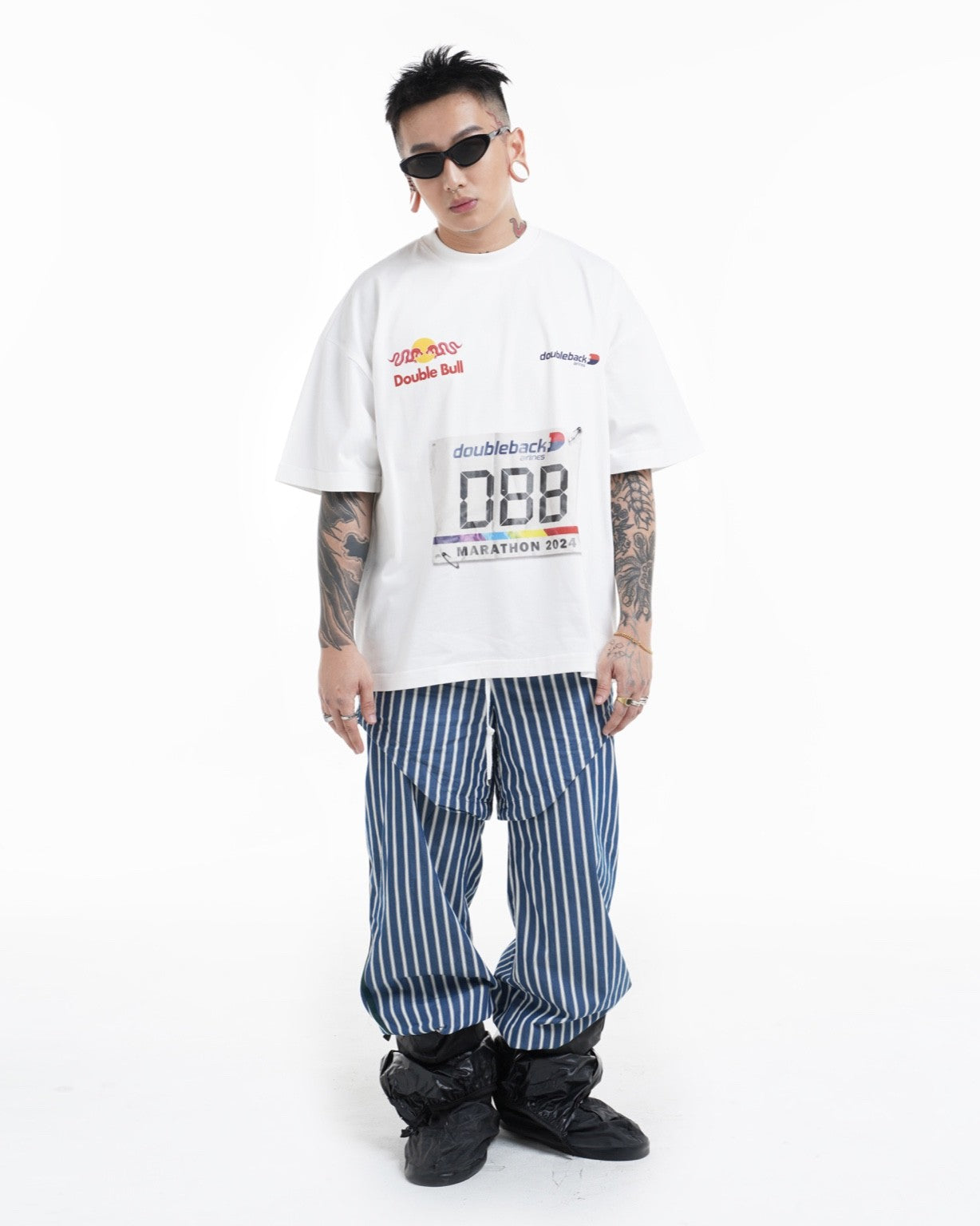 DOUBLE BACK Marathon Sponsored T-Shirt Oversized